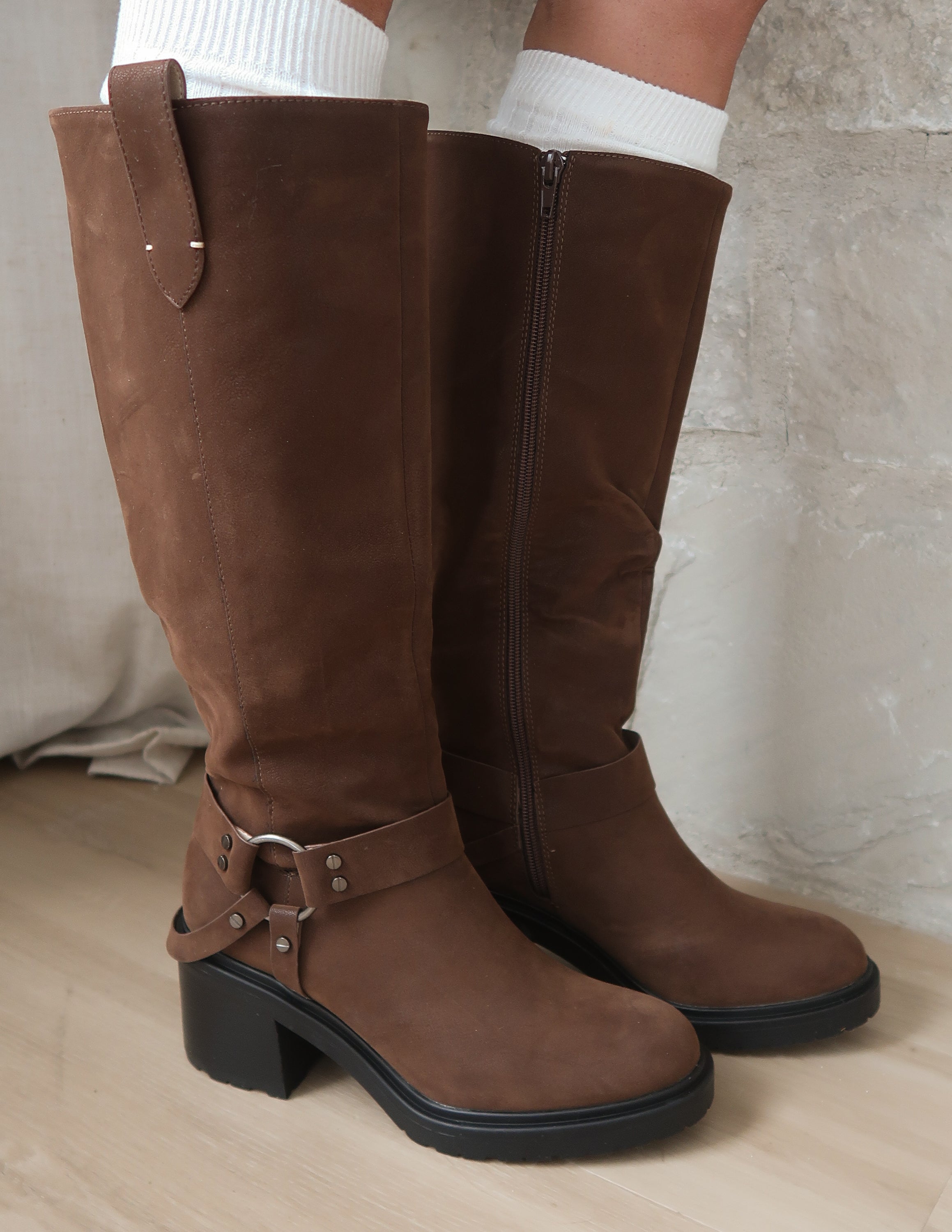 Leanne Moto Knee High Boots