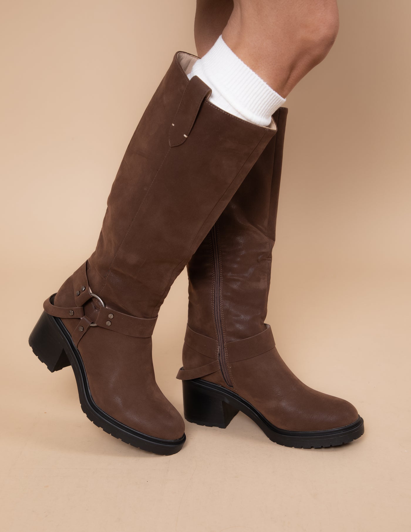 Leanne Moto Knee High Boots