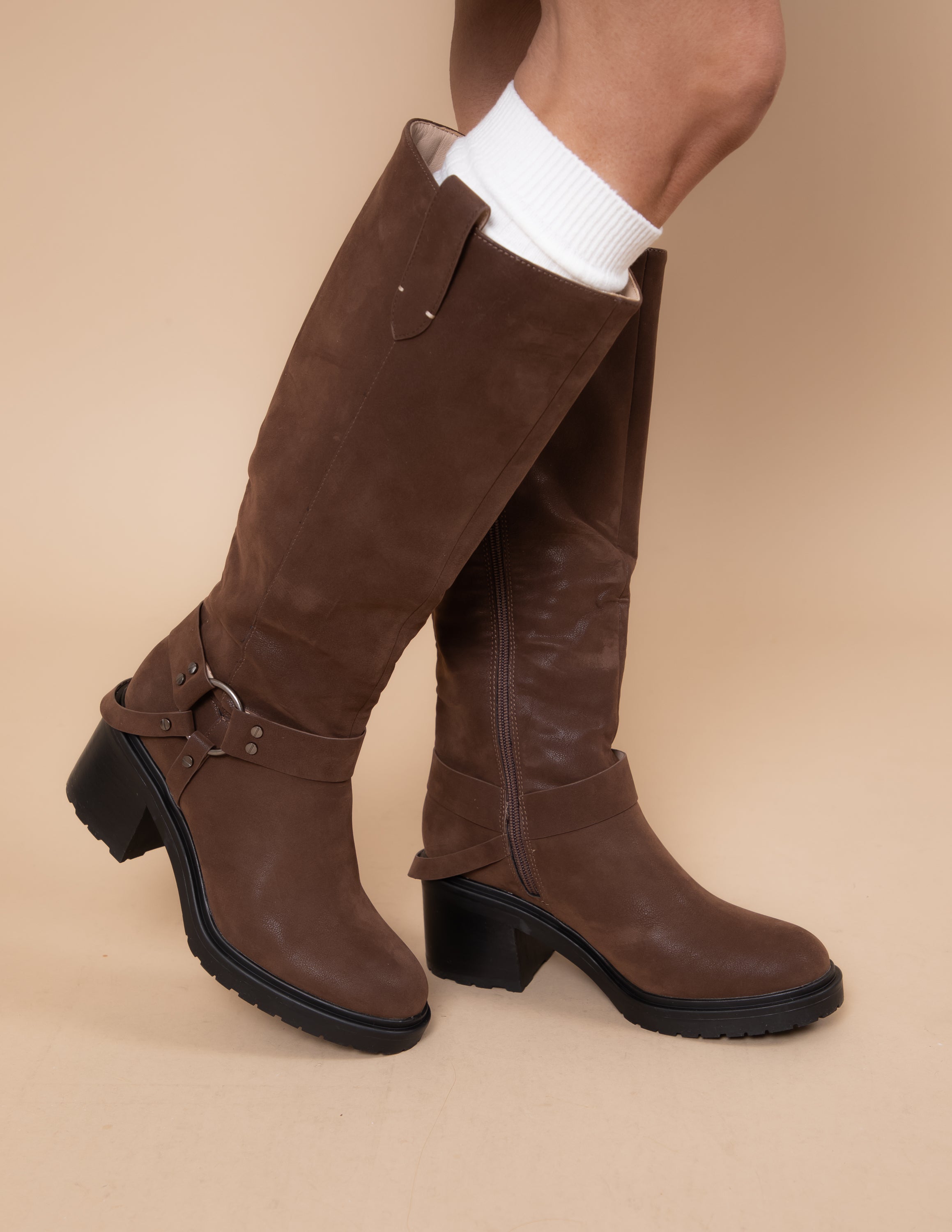 Leanne Moto Knee High Boots