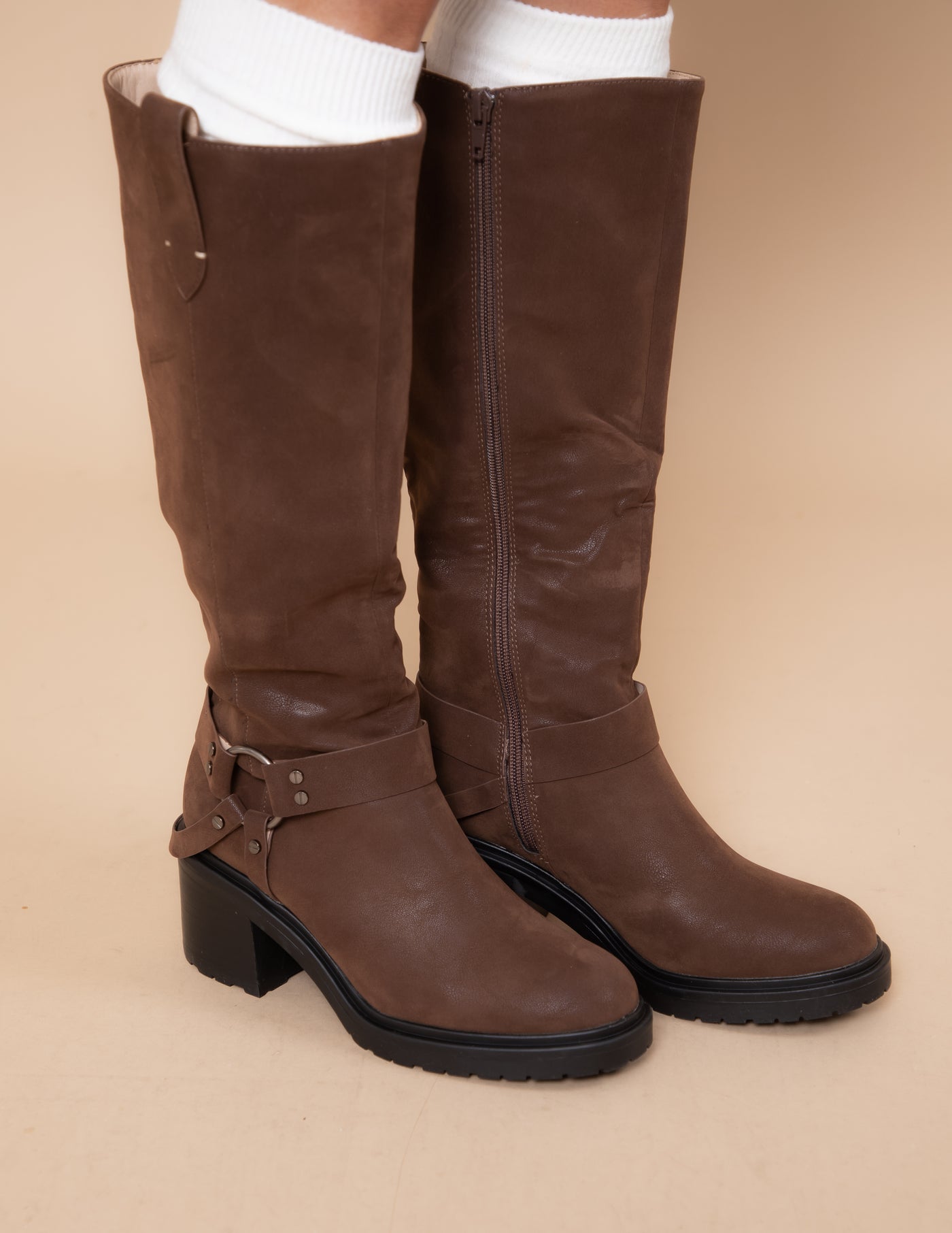 Leanne Moto Knee High Boots