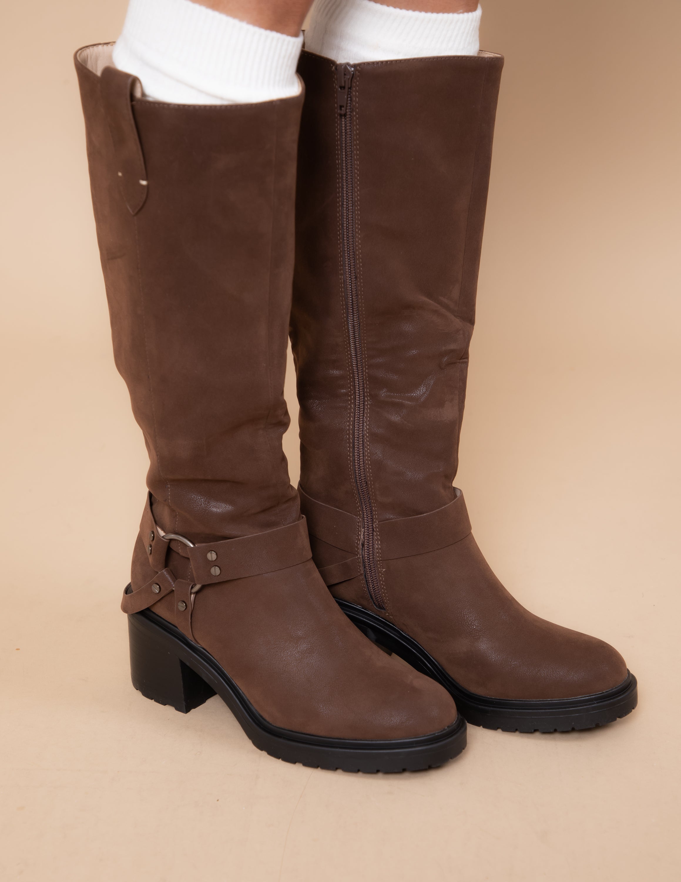 Leanne Moto Knee High Boots