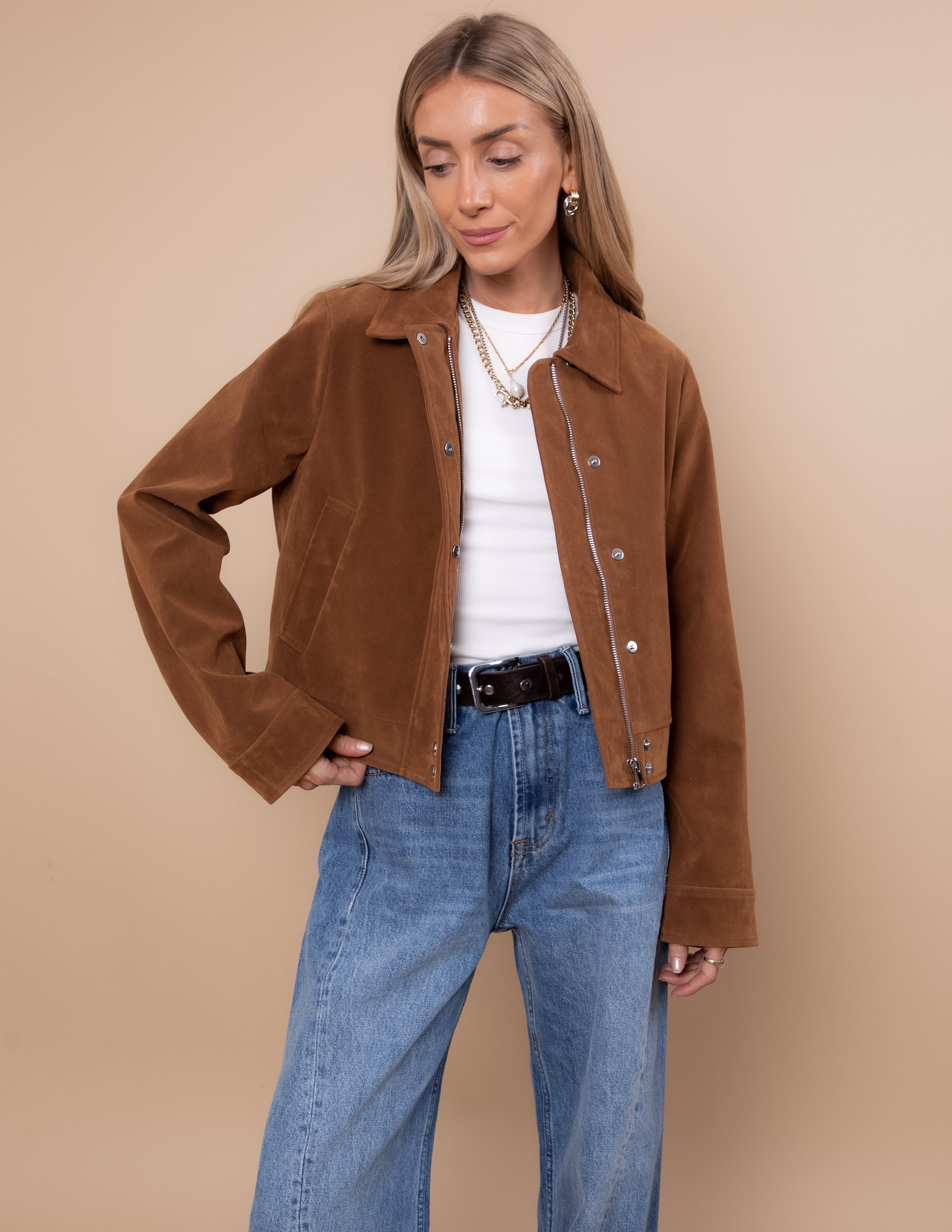 Soft Suede Moto Jacket