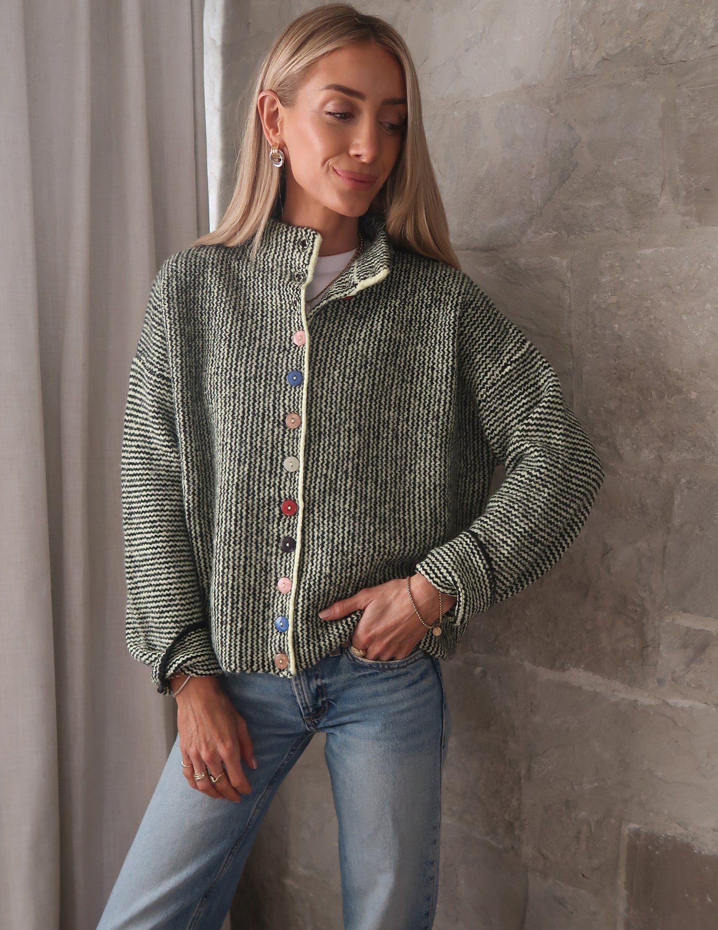 Mabel Mix Button Cardigan