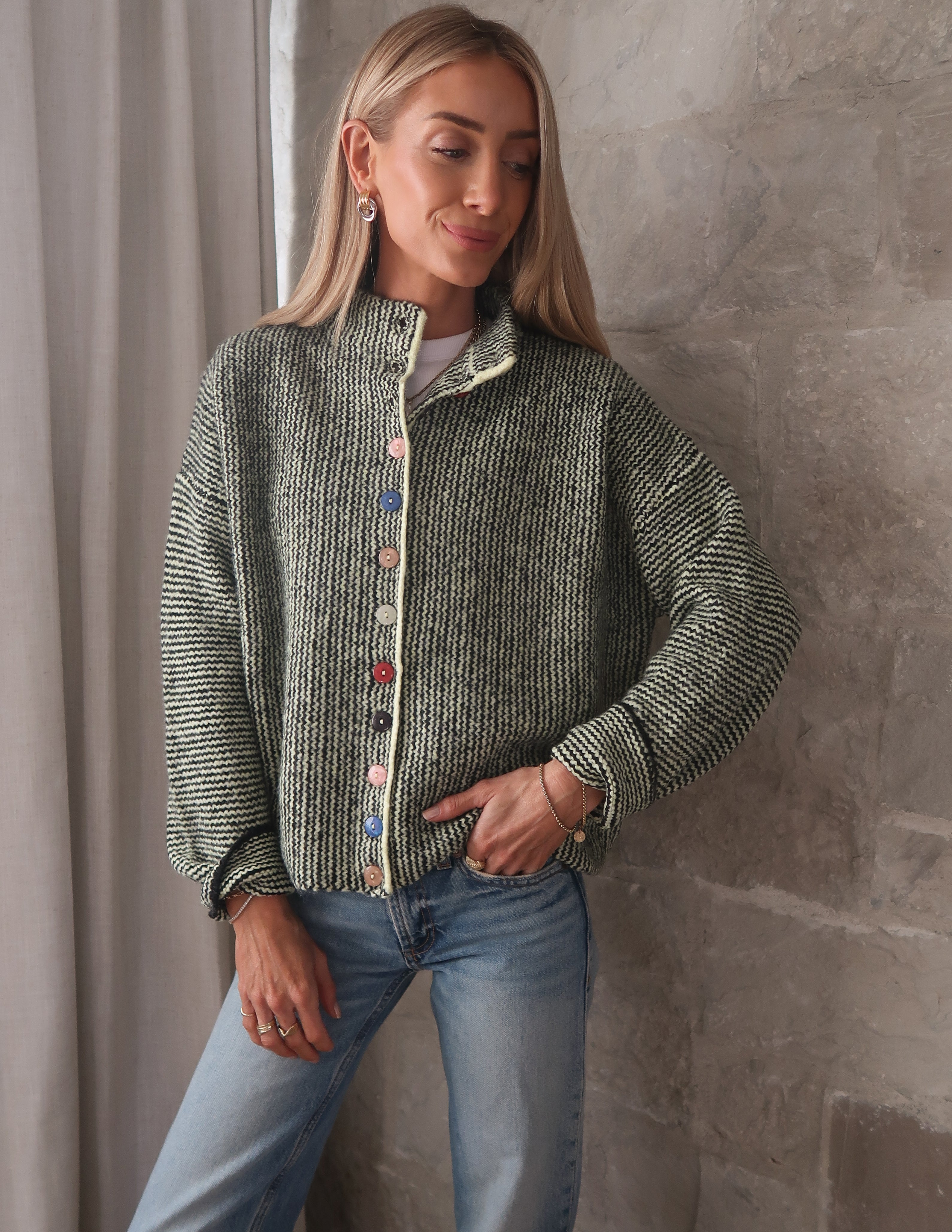 Mabel Mix Button Cardigan