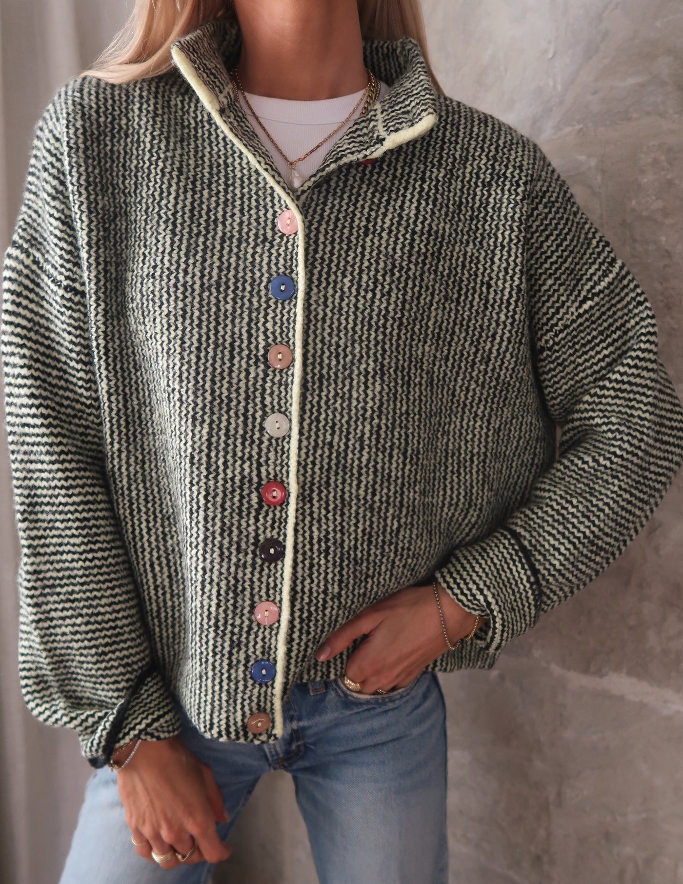 Mabel Mix Button Cardigan