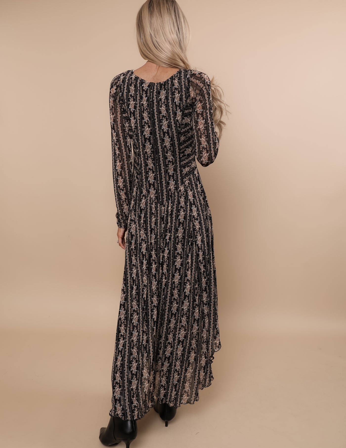 Midnight Mosaic Mesh Midi Dress