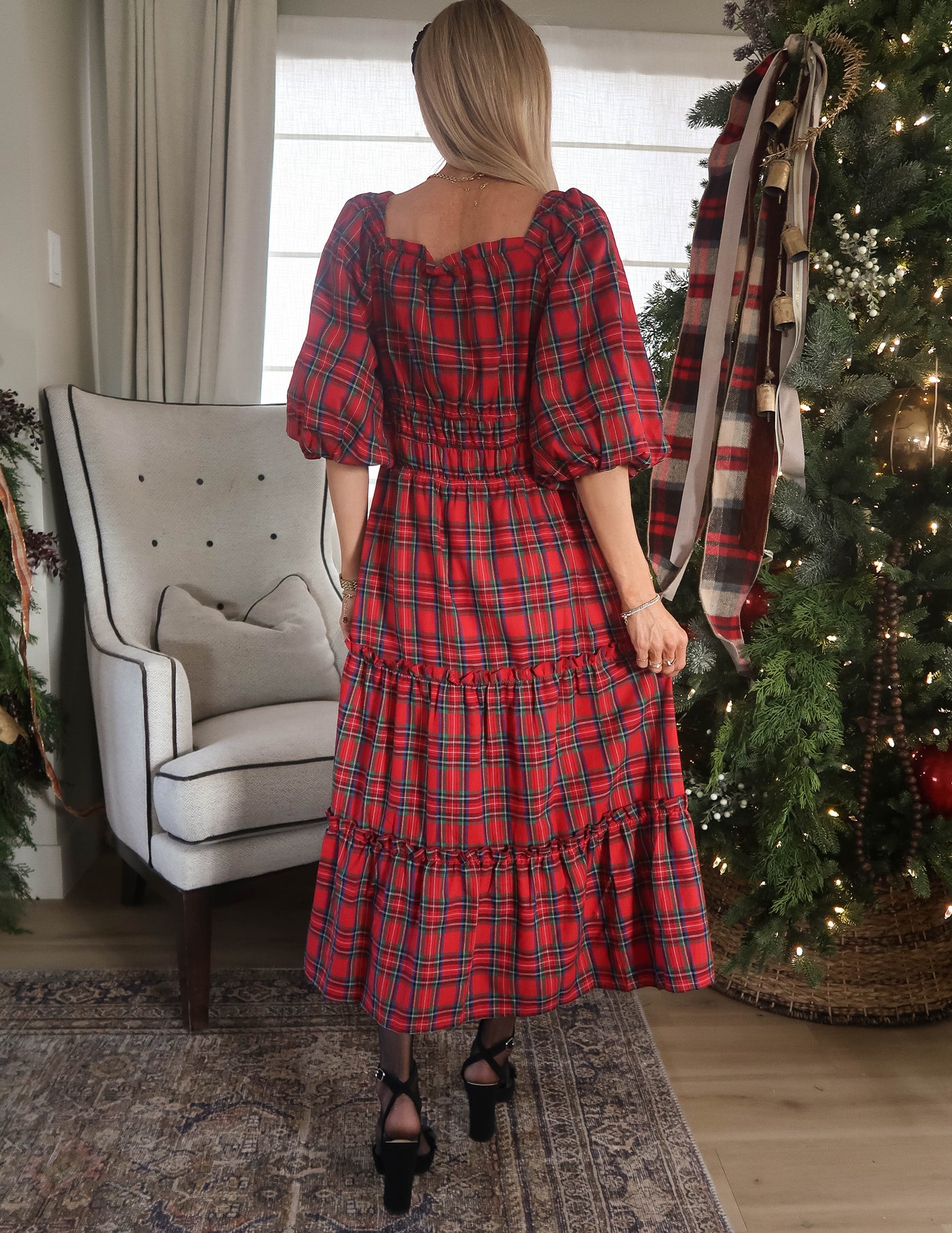 red plaid holiday dress It's All Possible Red Tartan Plaid Babydoll Dress, Large - The Mint Julep Boutique