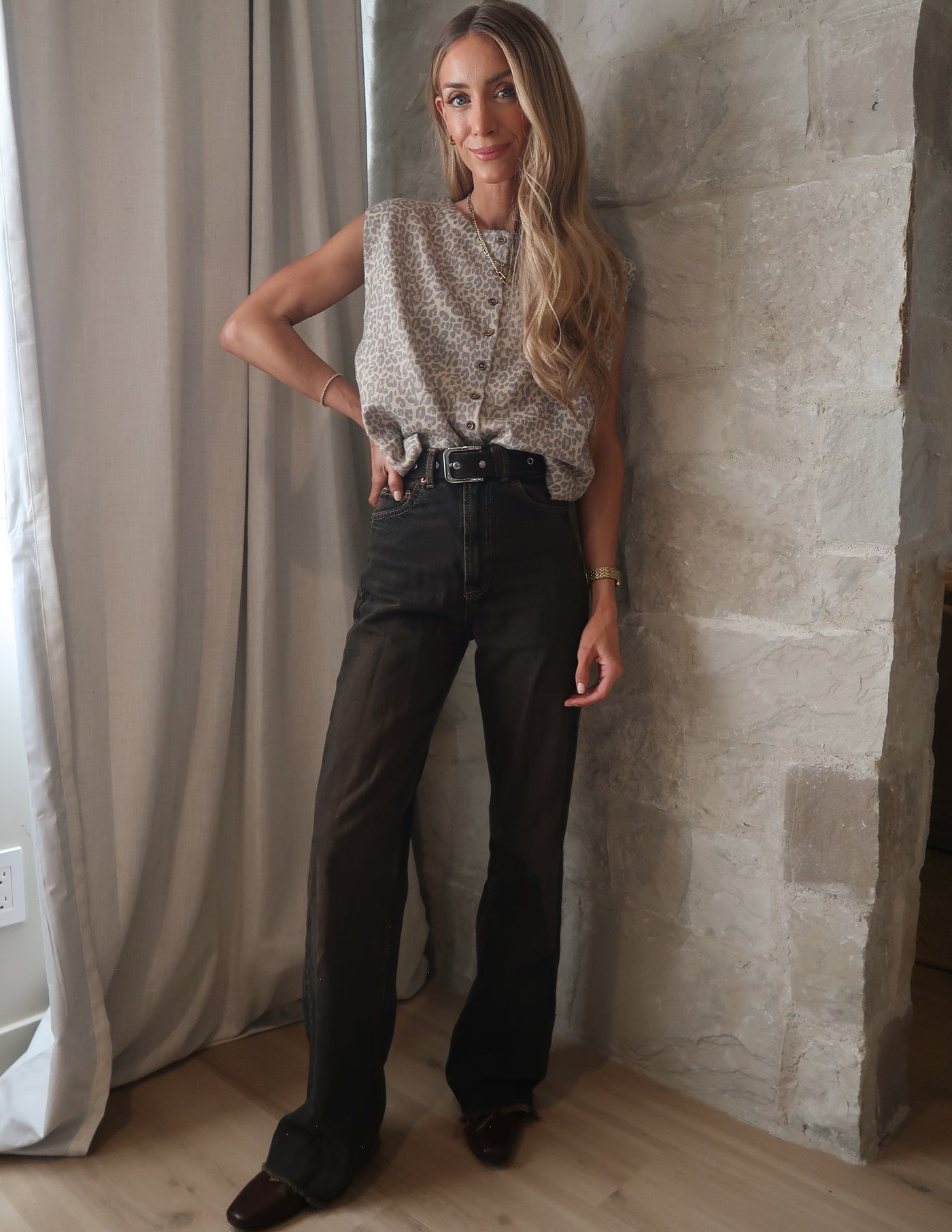 Leopard Luxe Button Up