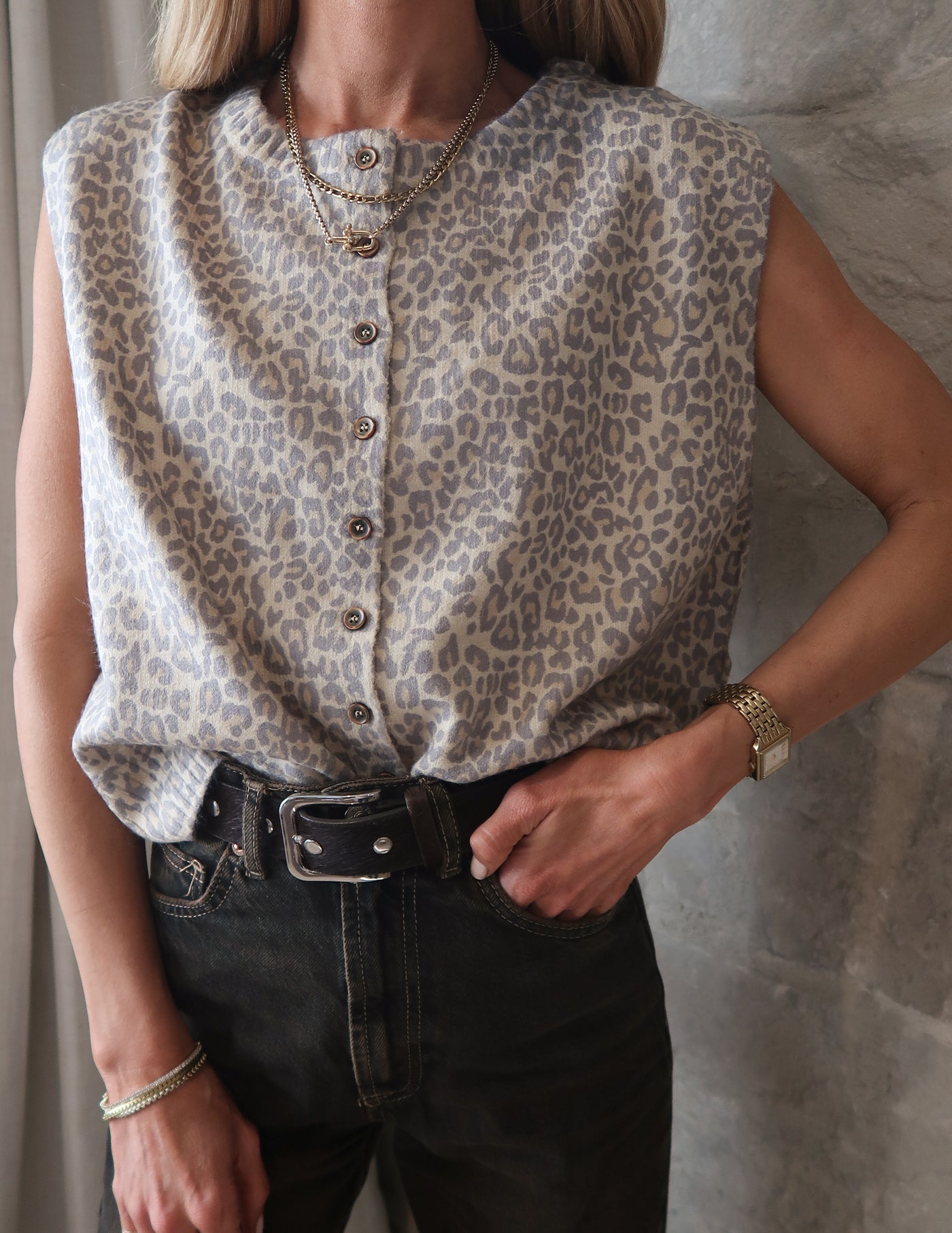 Leopard Luxe Button Up