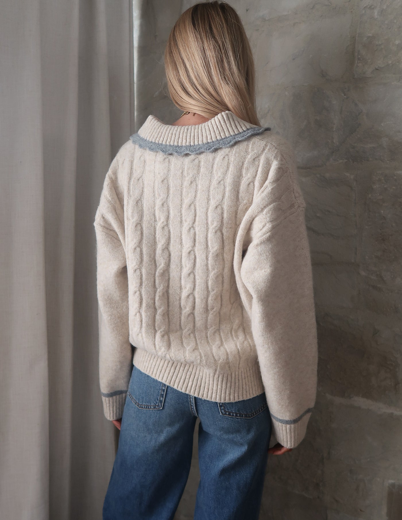 Soft Sands Contrast Collar Pullover