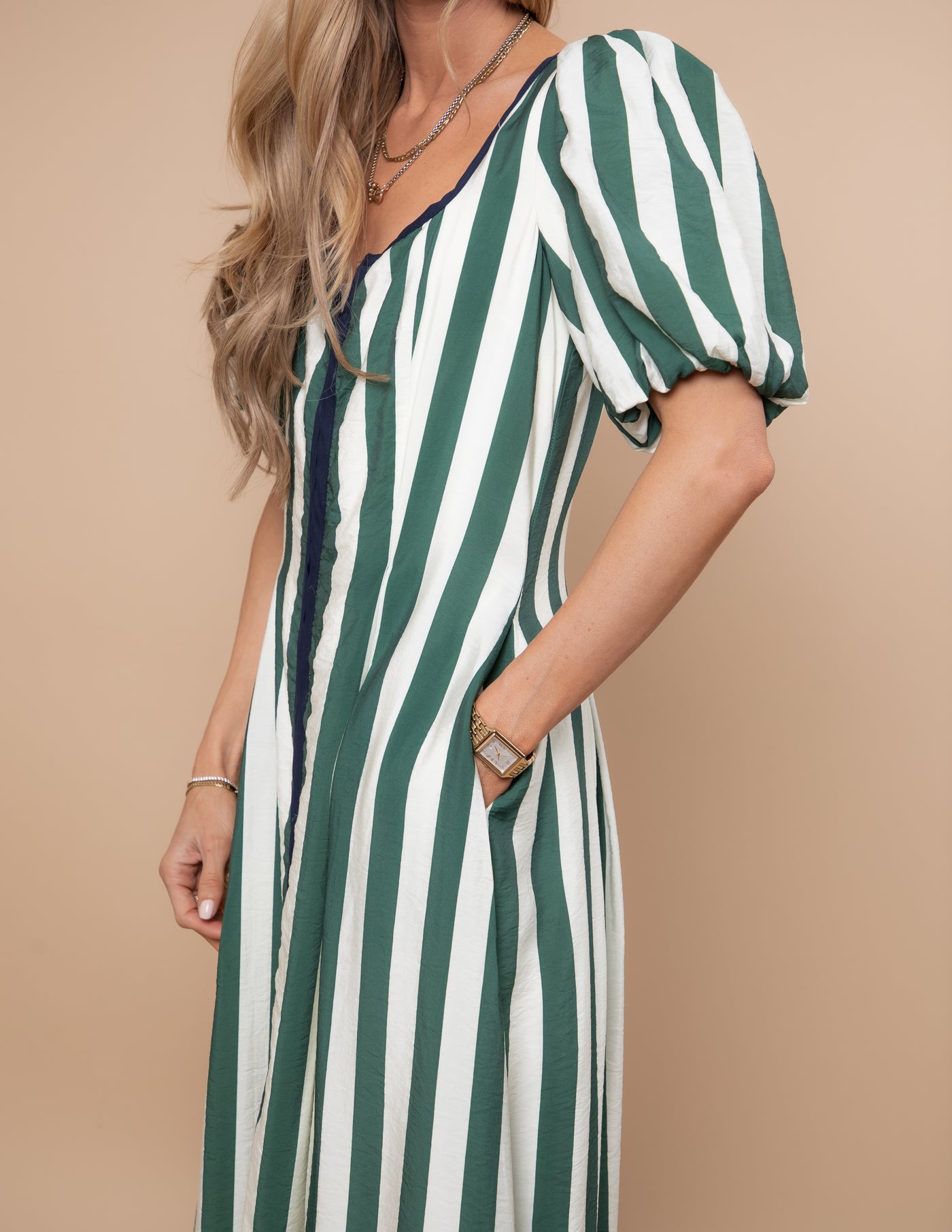 Uptown Lines Midi Dress