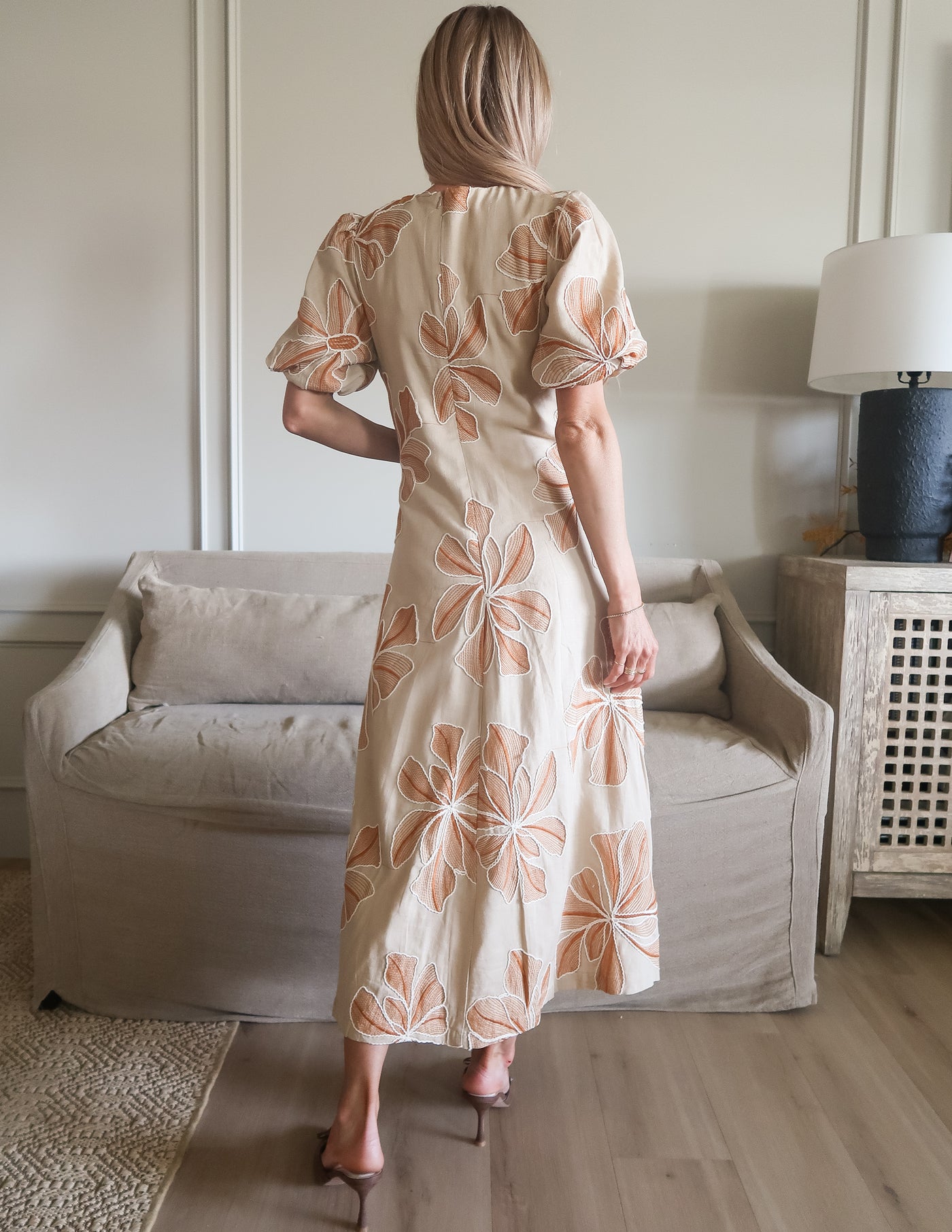 Florence Embroidered Midi  Dress