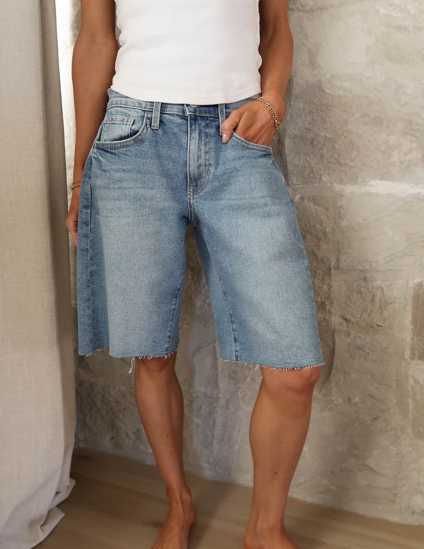 Sunlit Denim Shorts