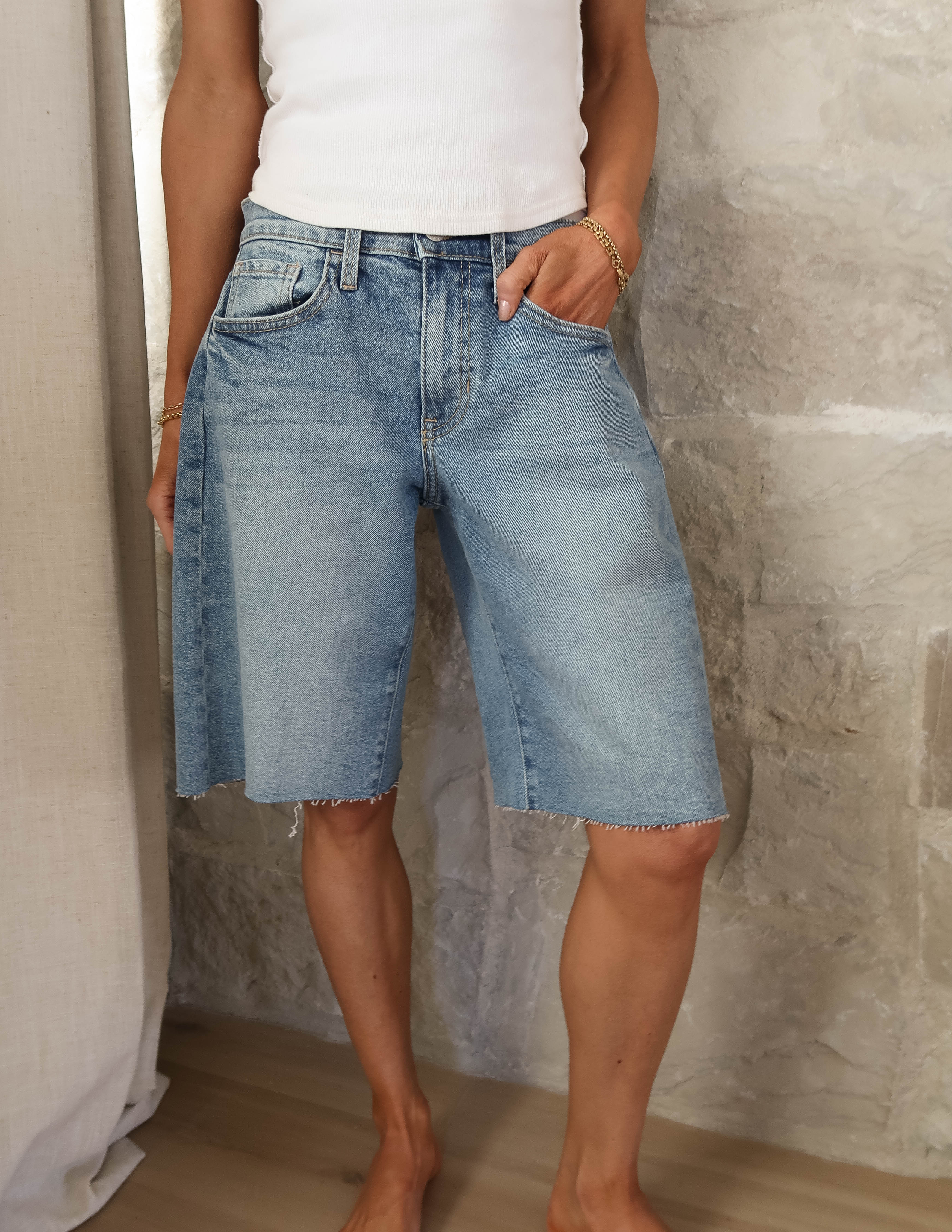 Sunlit Denim Shorts