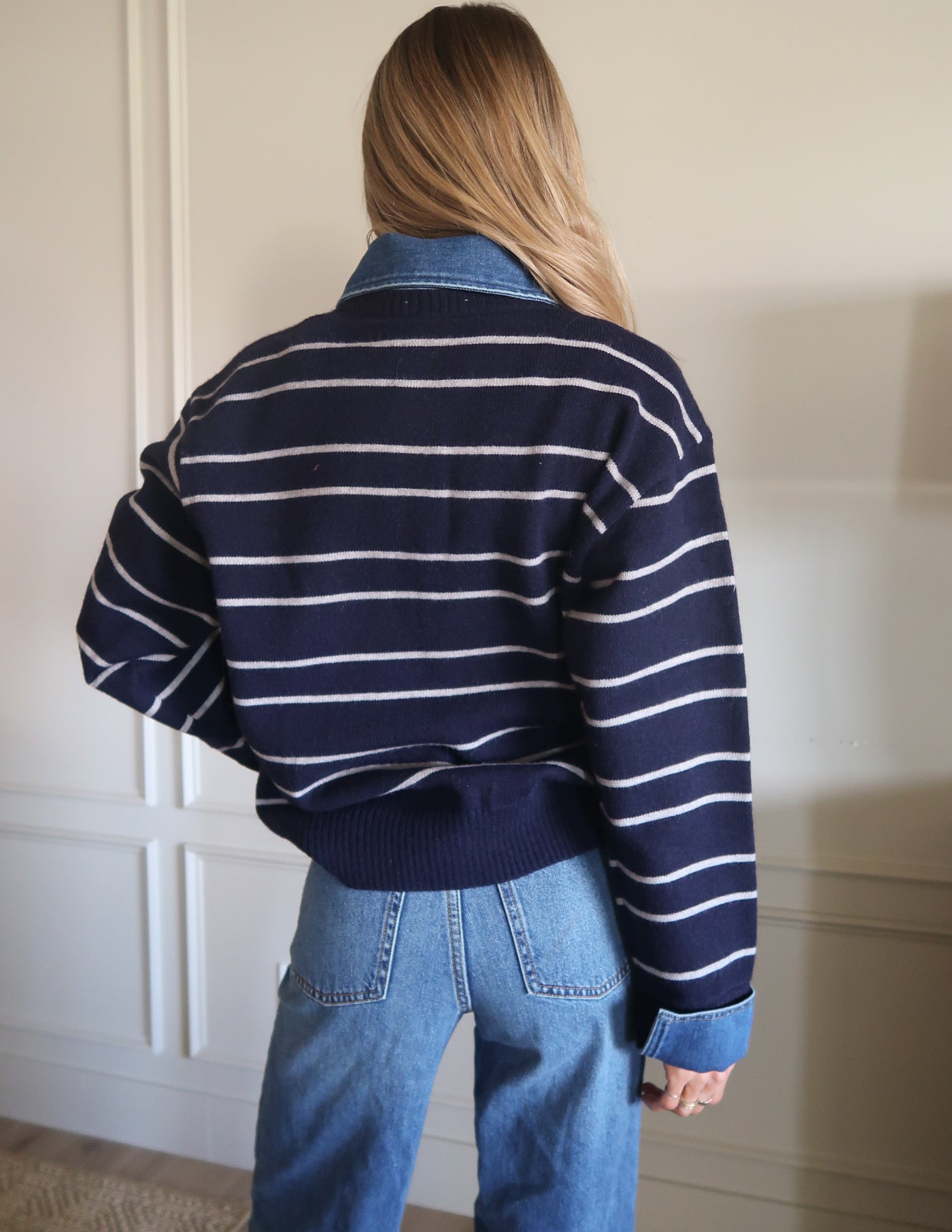 Sofia Stripe Denim Combo Top