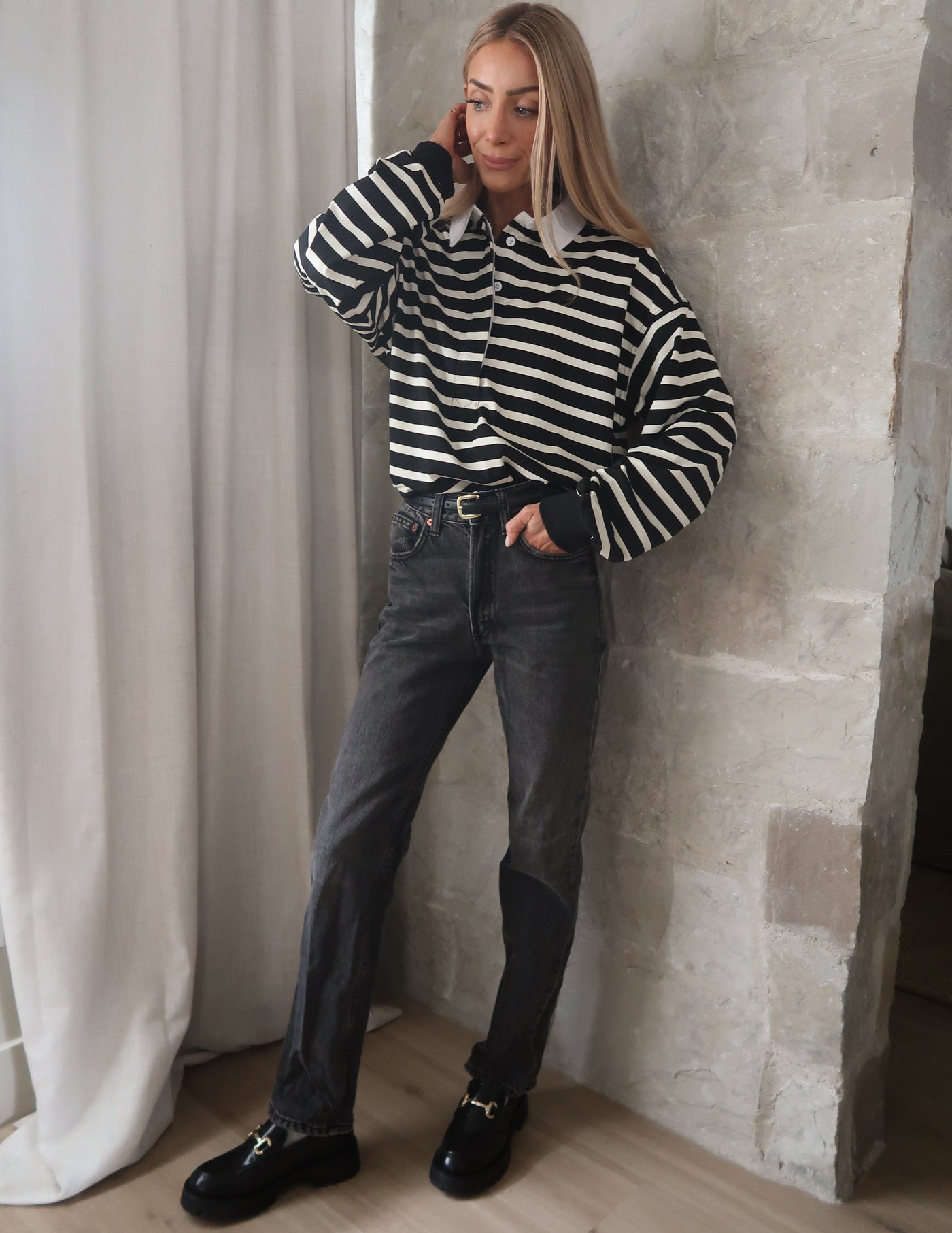 Parker Striped Rugby Polo