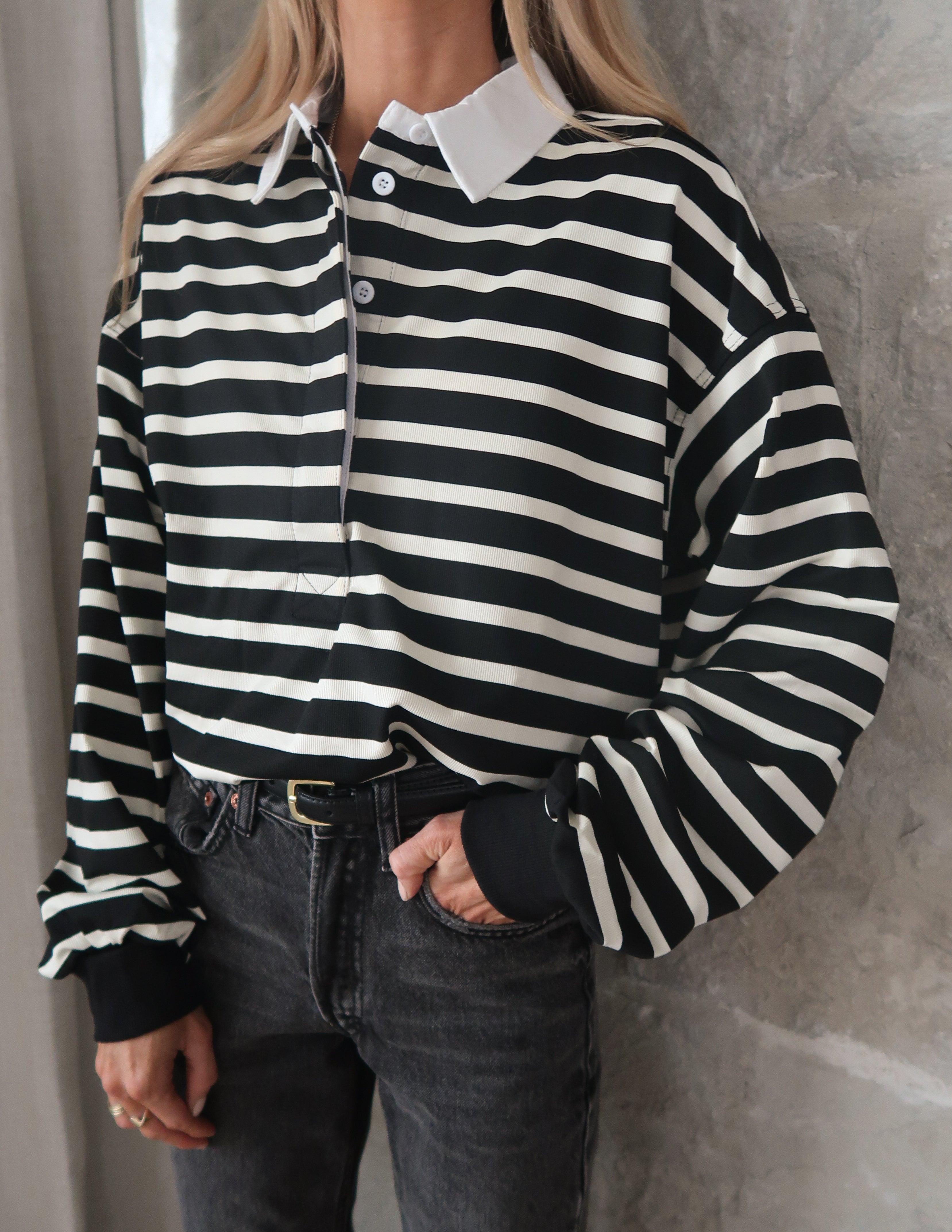 Parker Striped Rugby Polo