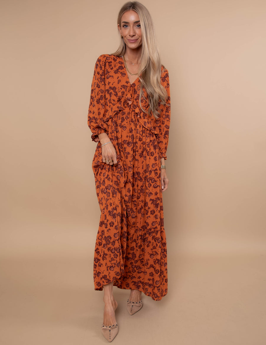 Spiced Bloom Maxi Dress