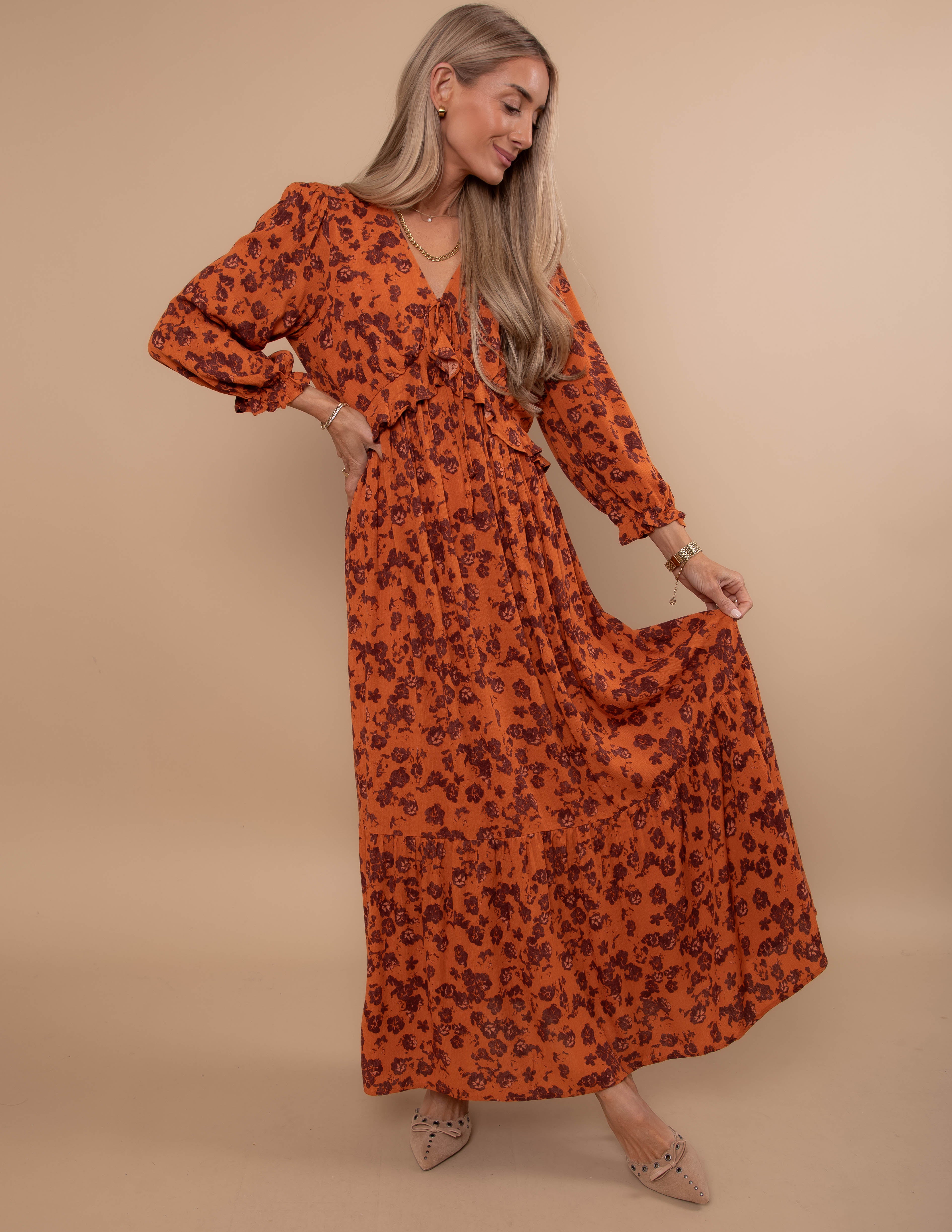 Spiced Bloom Maxi Dress