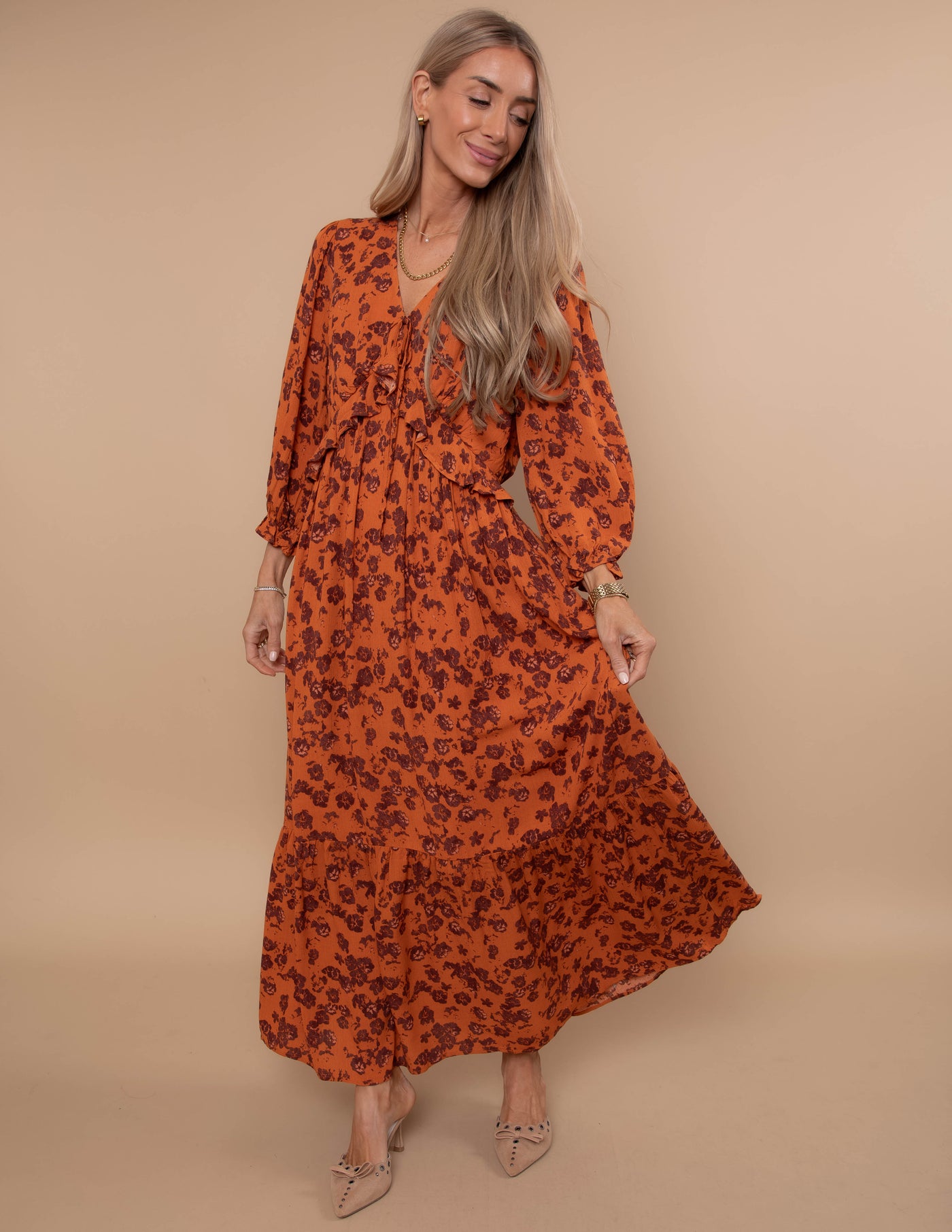 Spiced Bloom Maxi Dress