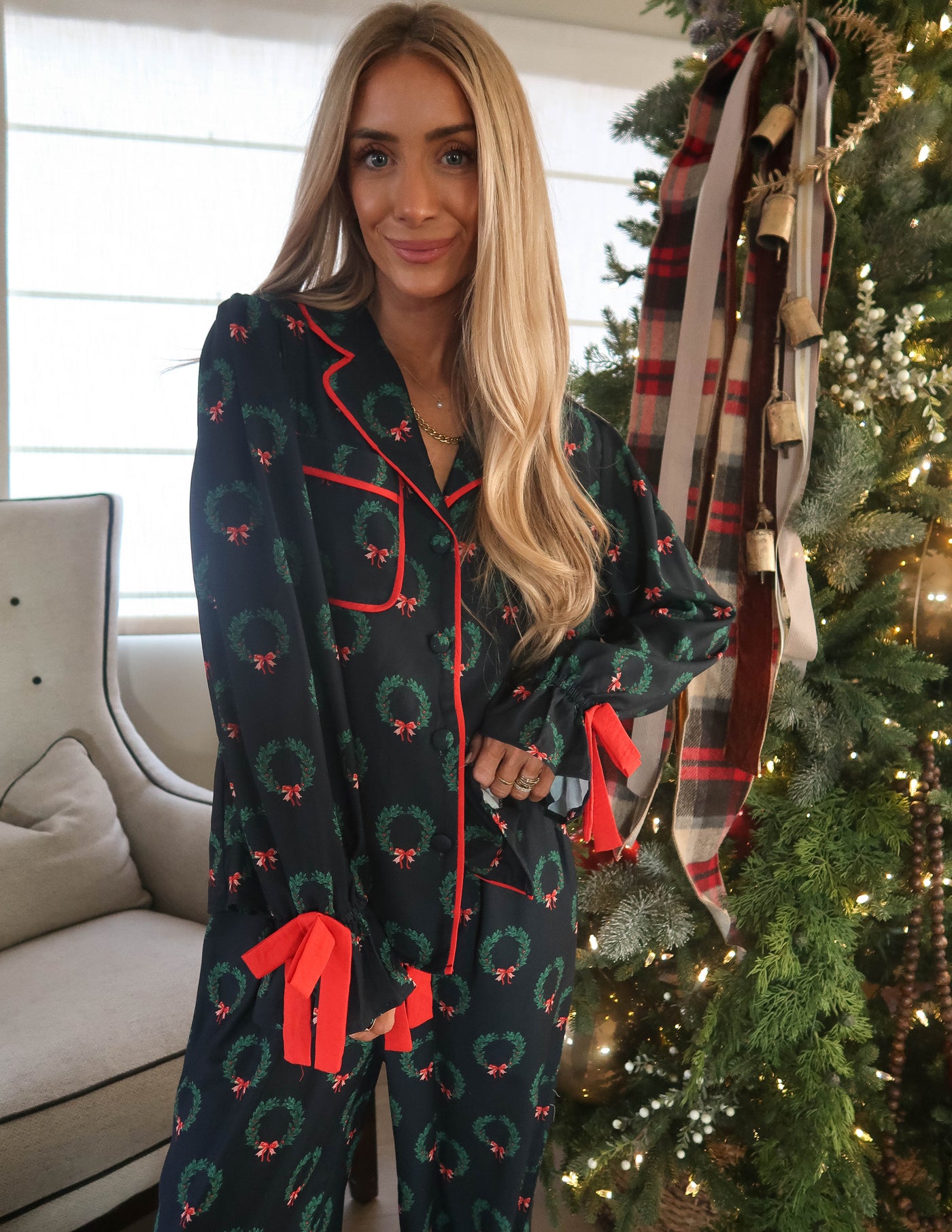 Midnight Wreath Pajama Set