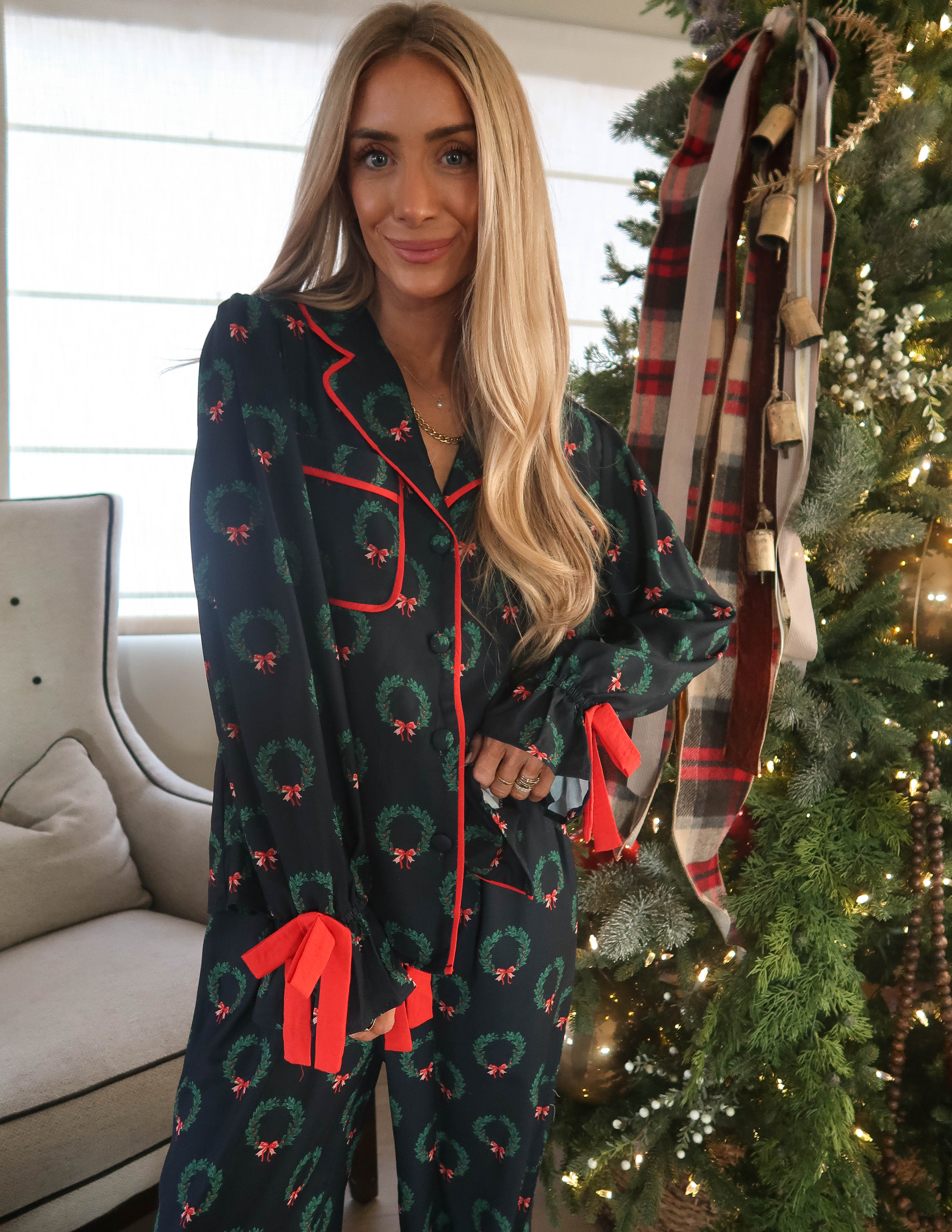 Midnight Wreath Pajama Set