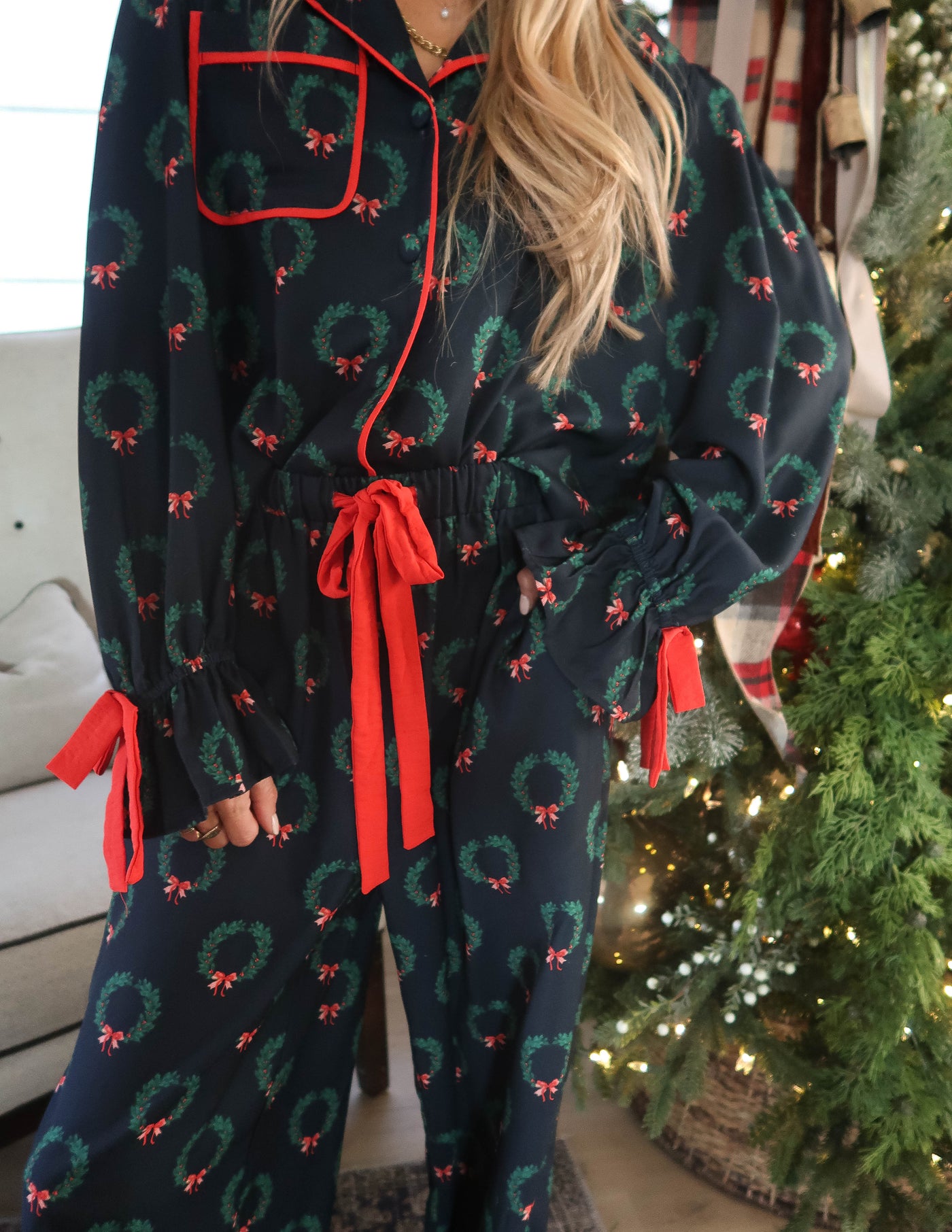 Midnight Wreath Pajama Set