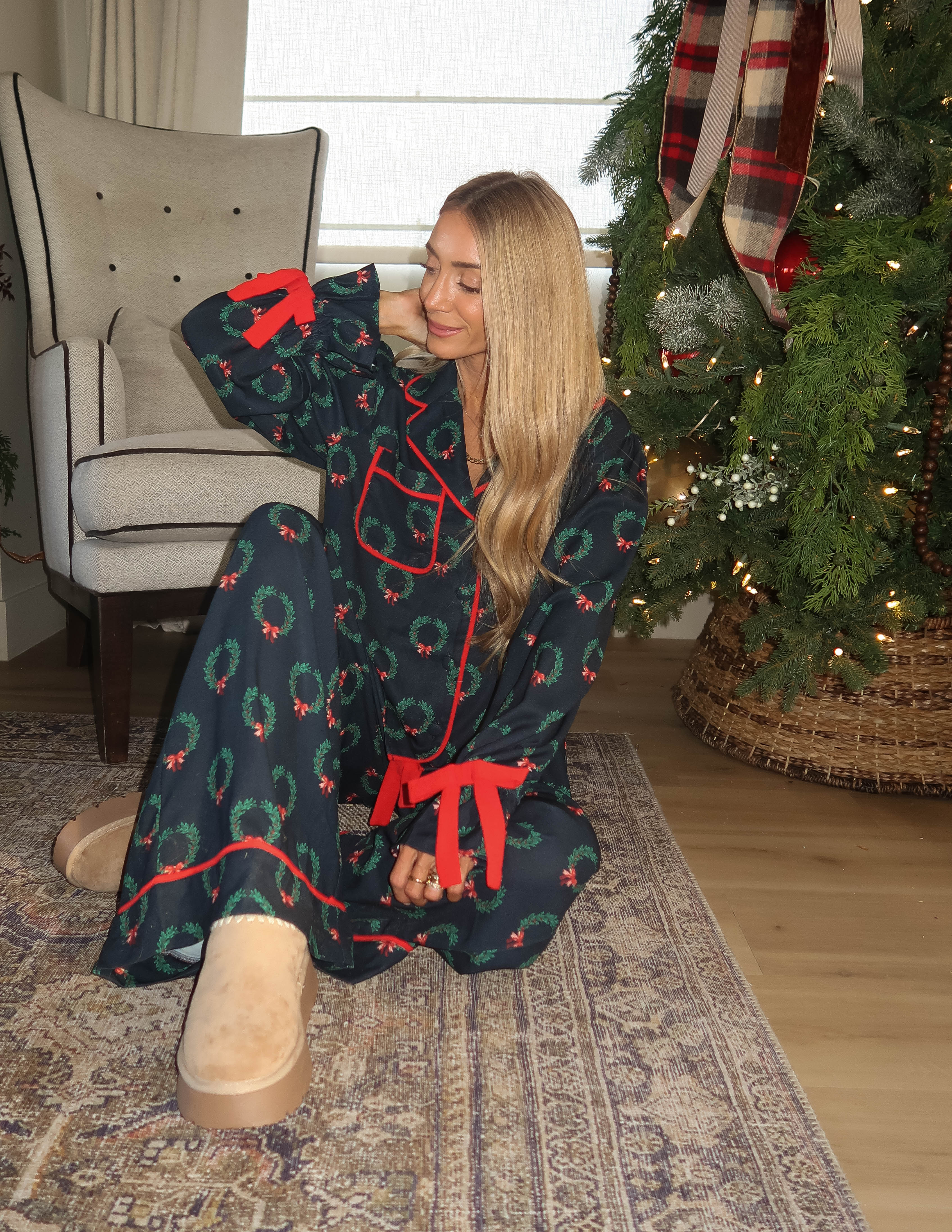 Midnight Wreath Pajama Set