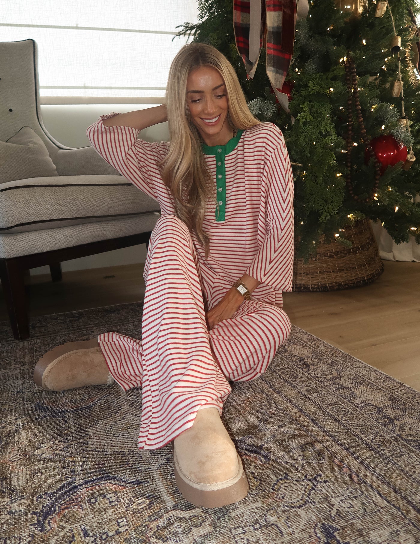 North Pole Stripe Pajama Set