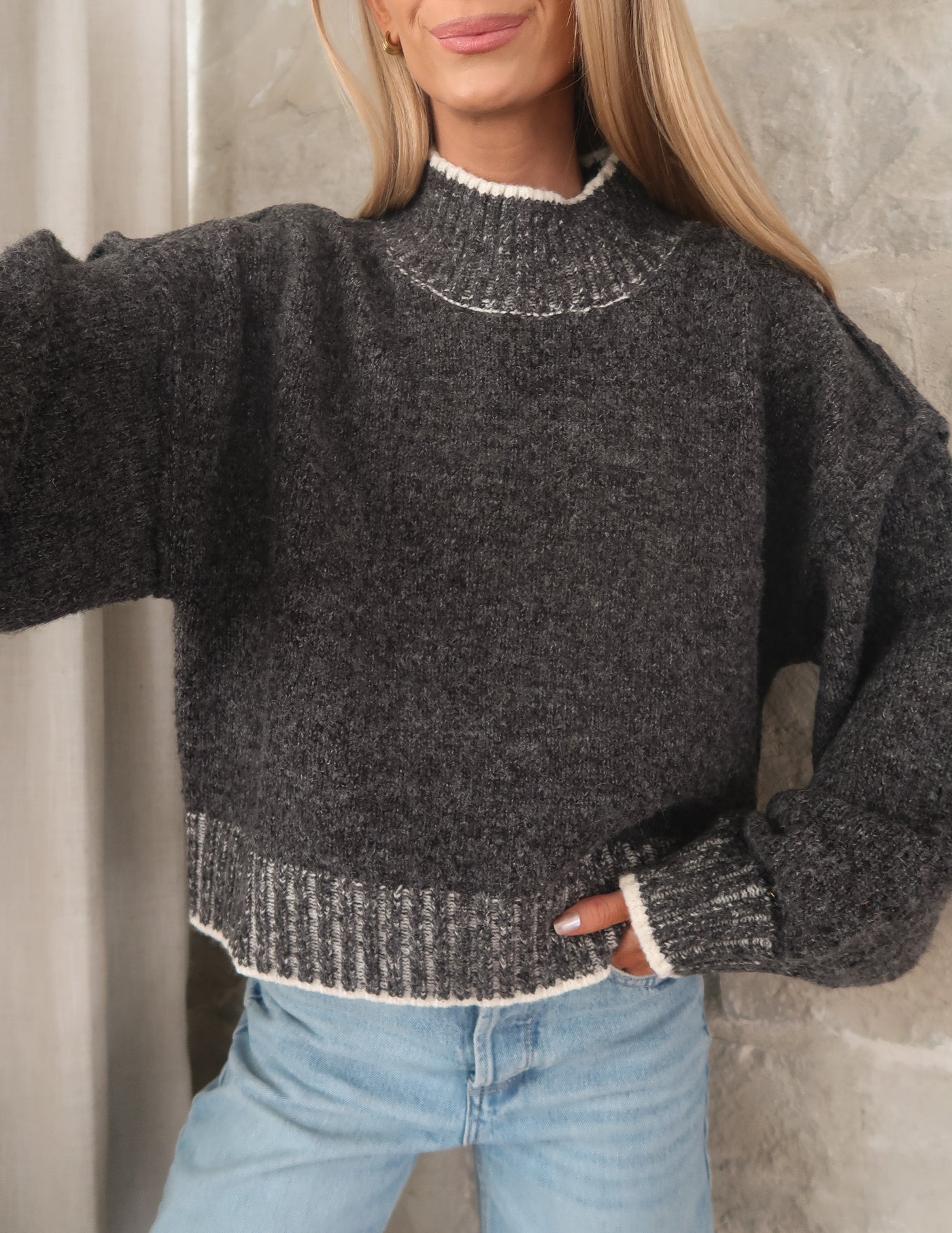Cozy Charcoal Cloud Sweater