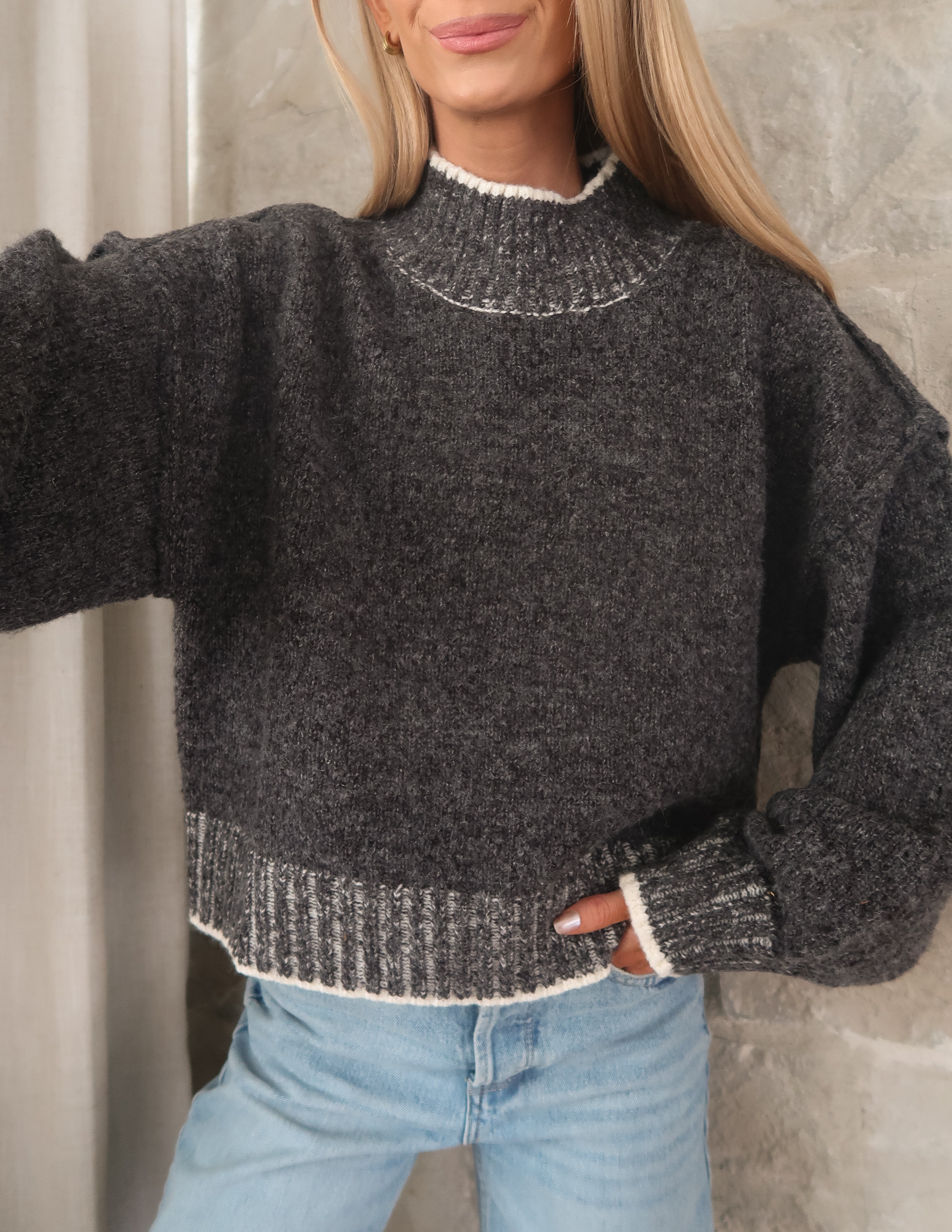 Cozy Charcoal Cloud Sweater