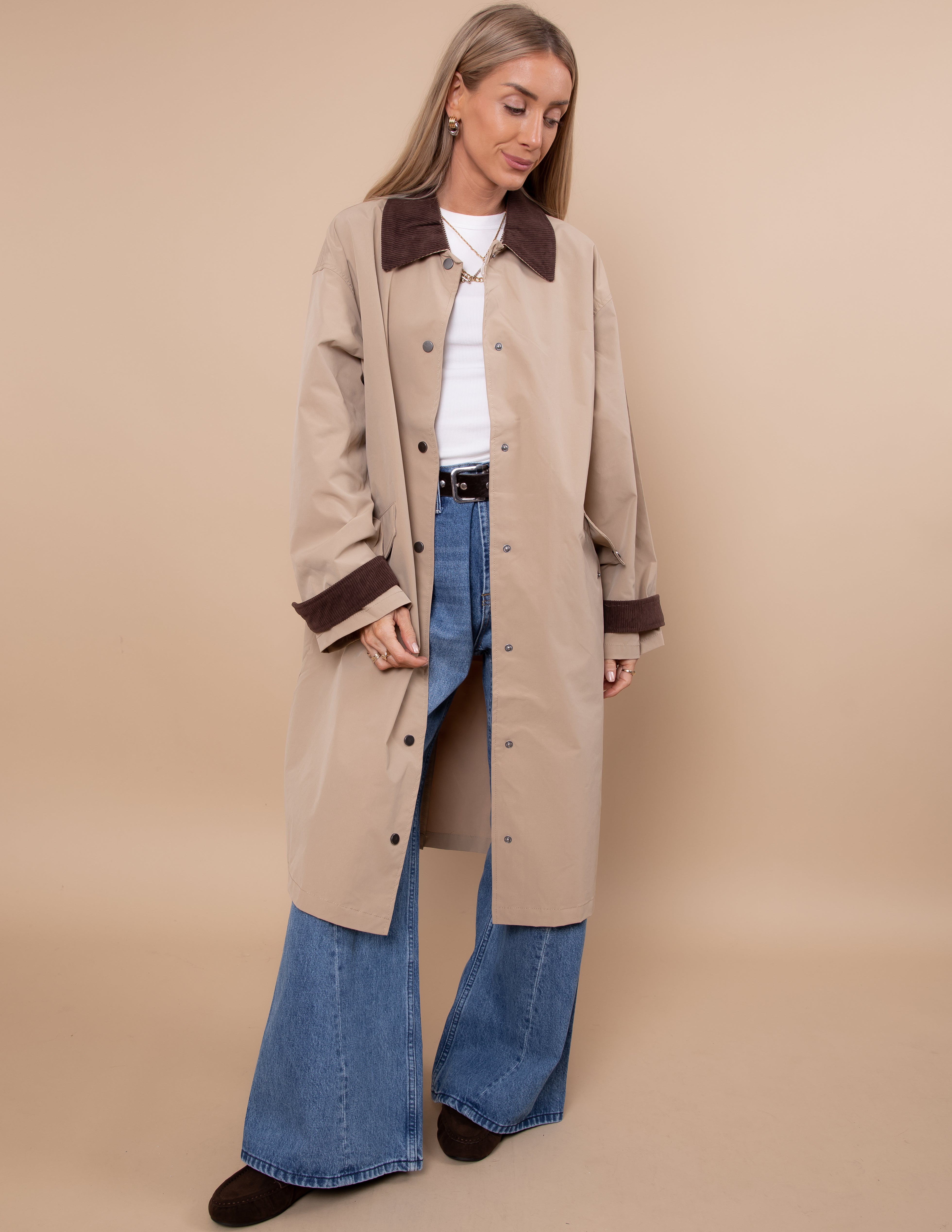 Contour Contrast Trench Coat