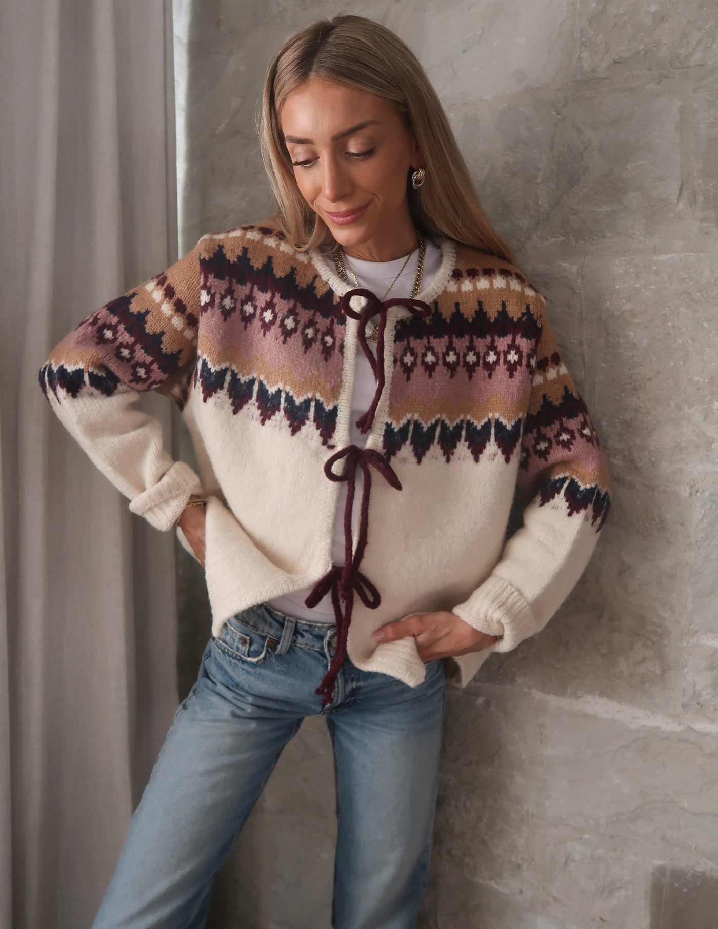 Hearthside Cable Fair Isle Cardigan
