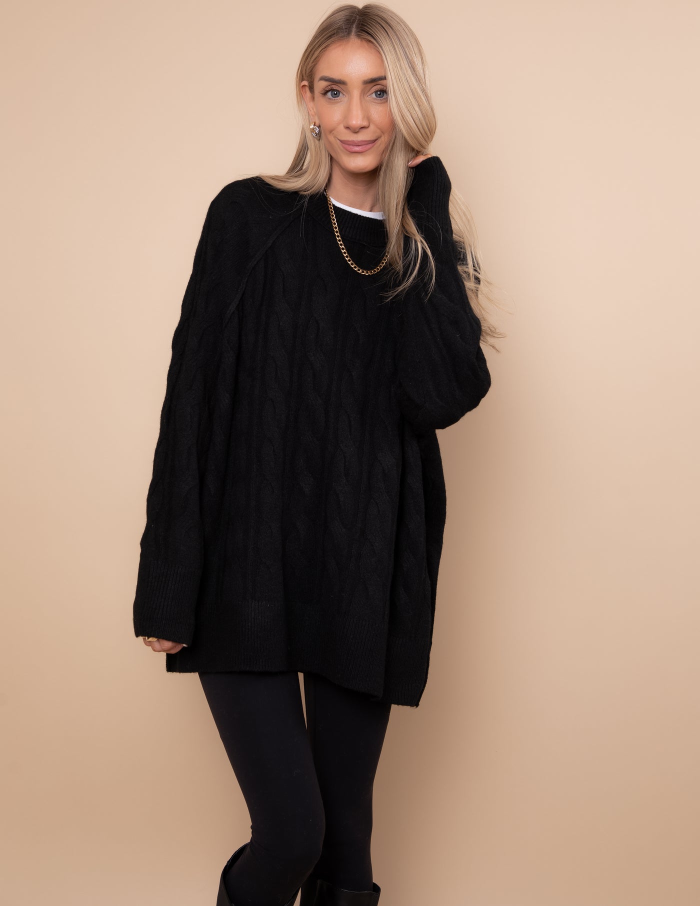 Ridge Cable Knit Sweater