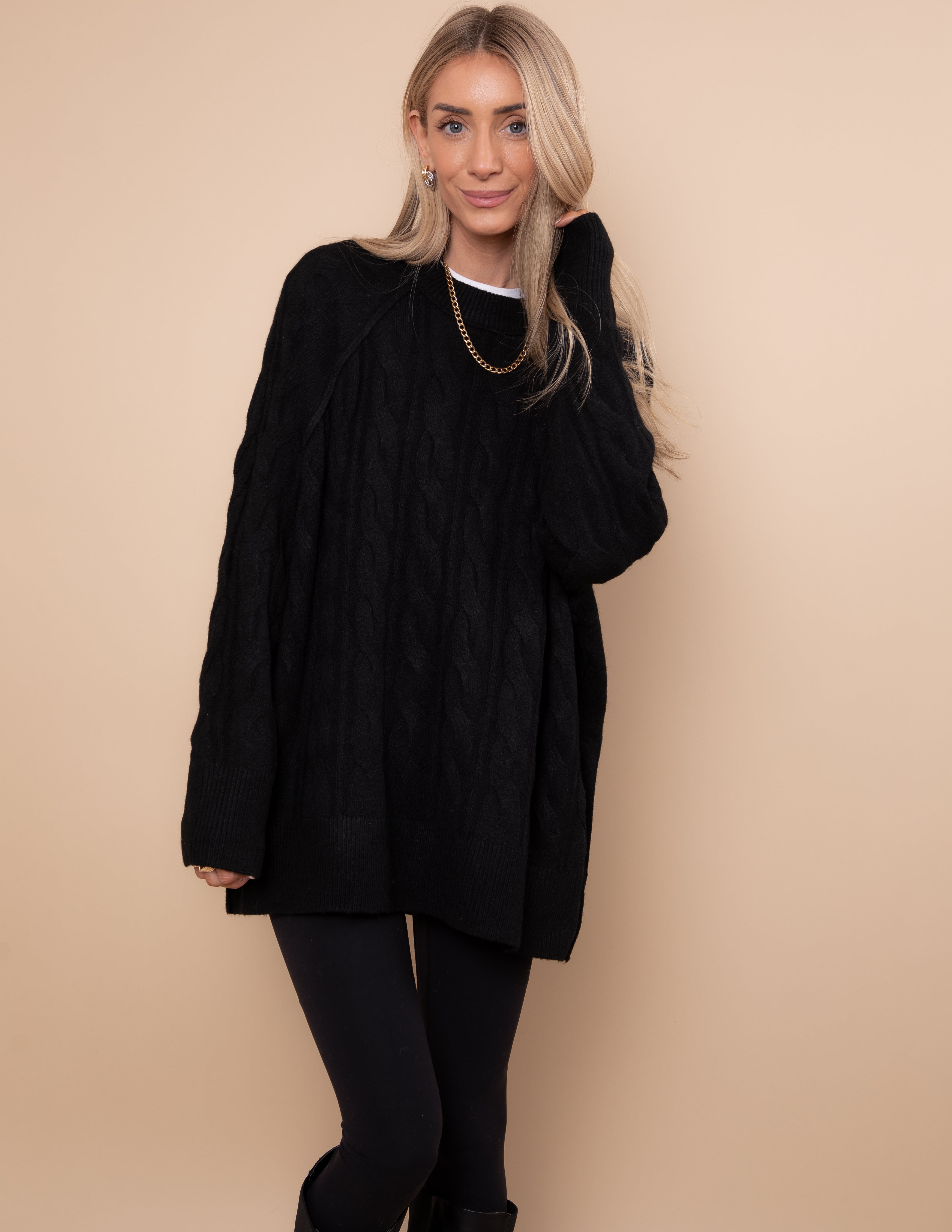 Ridge Cable Knit Sweater