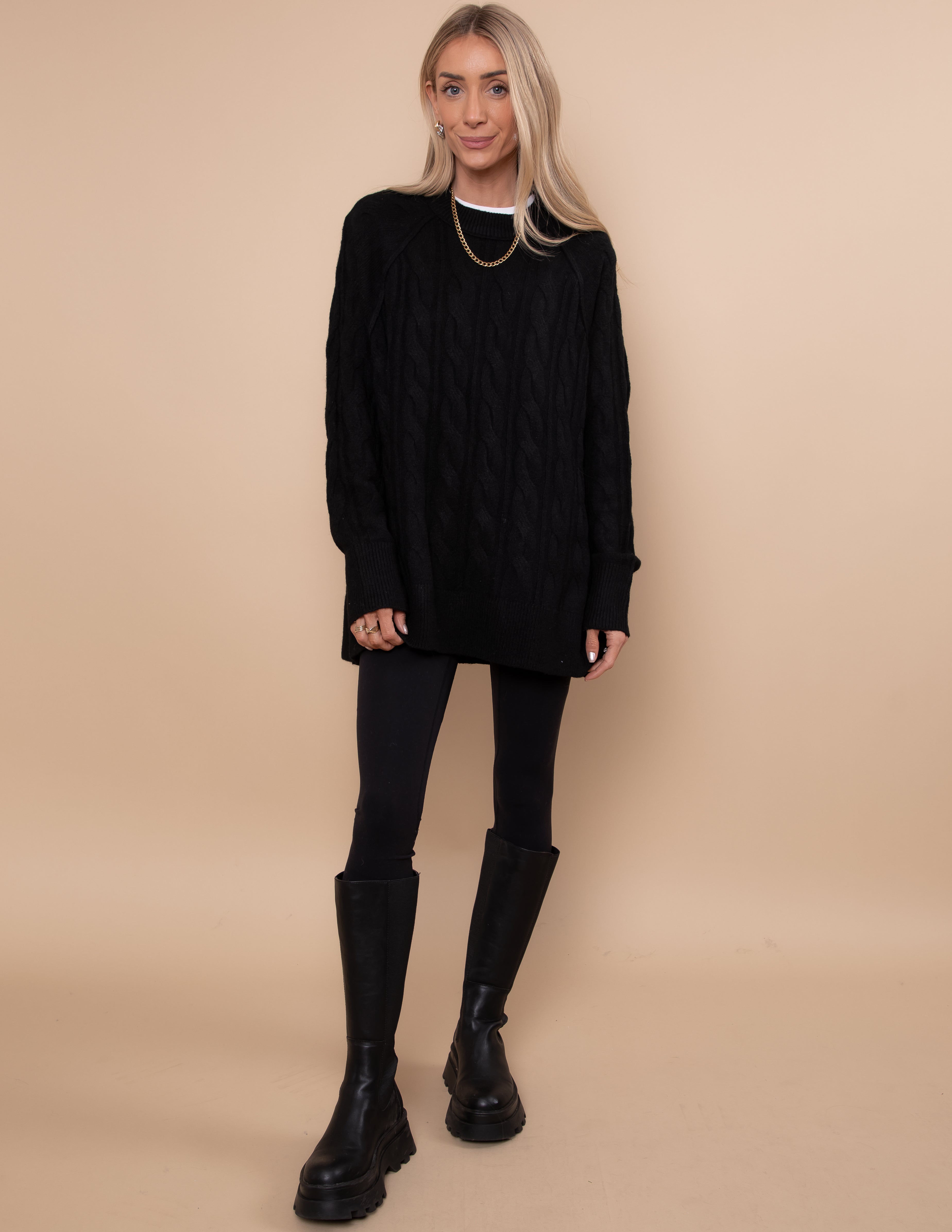 Ridge Cable Knit Sweater