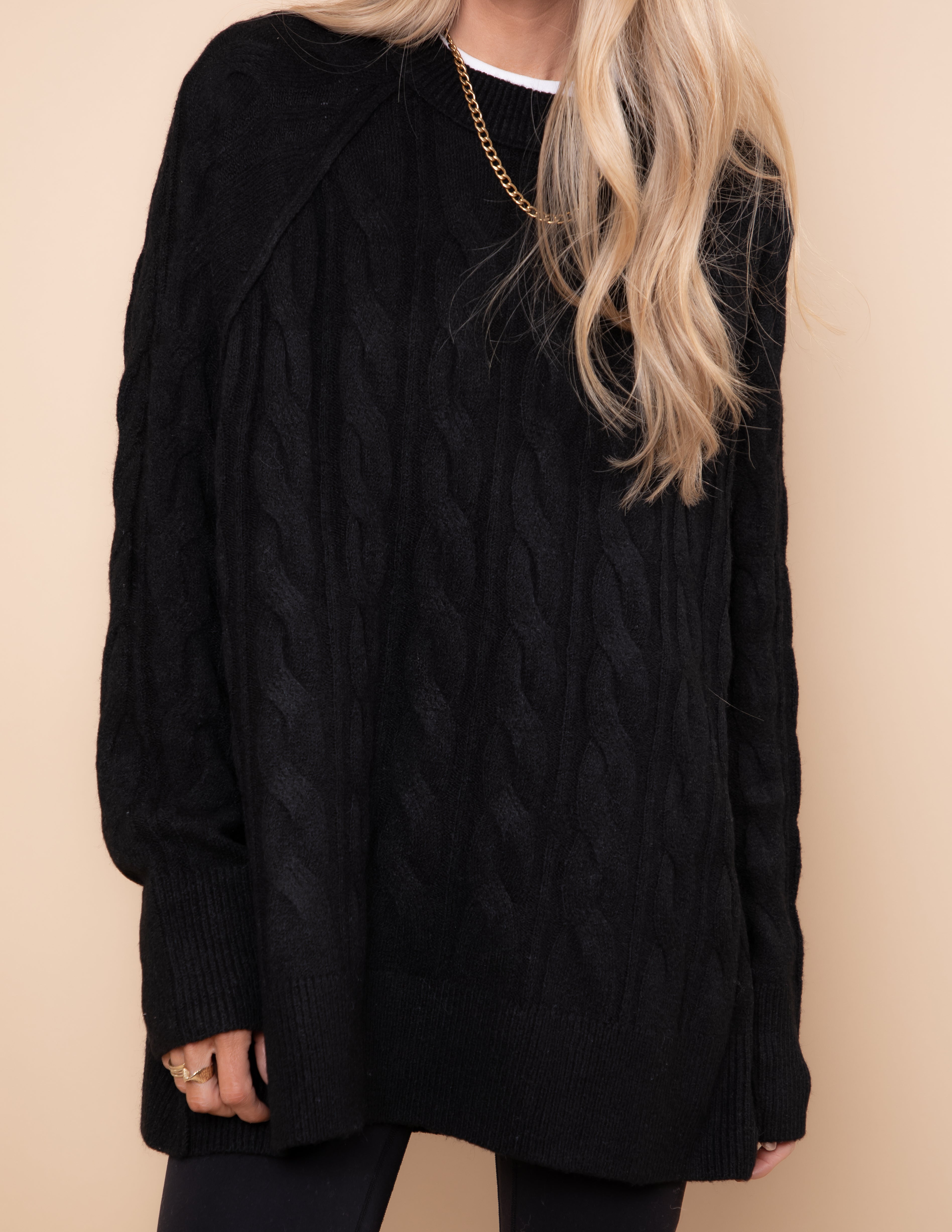 Ridge Cable Knit Sweater