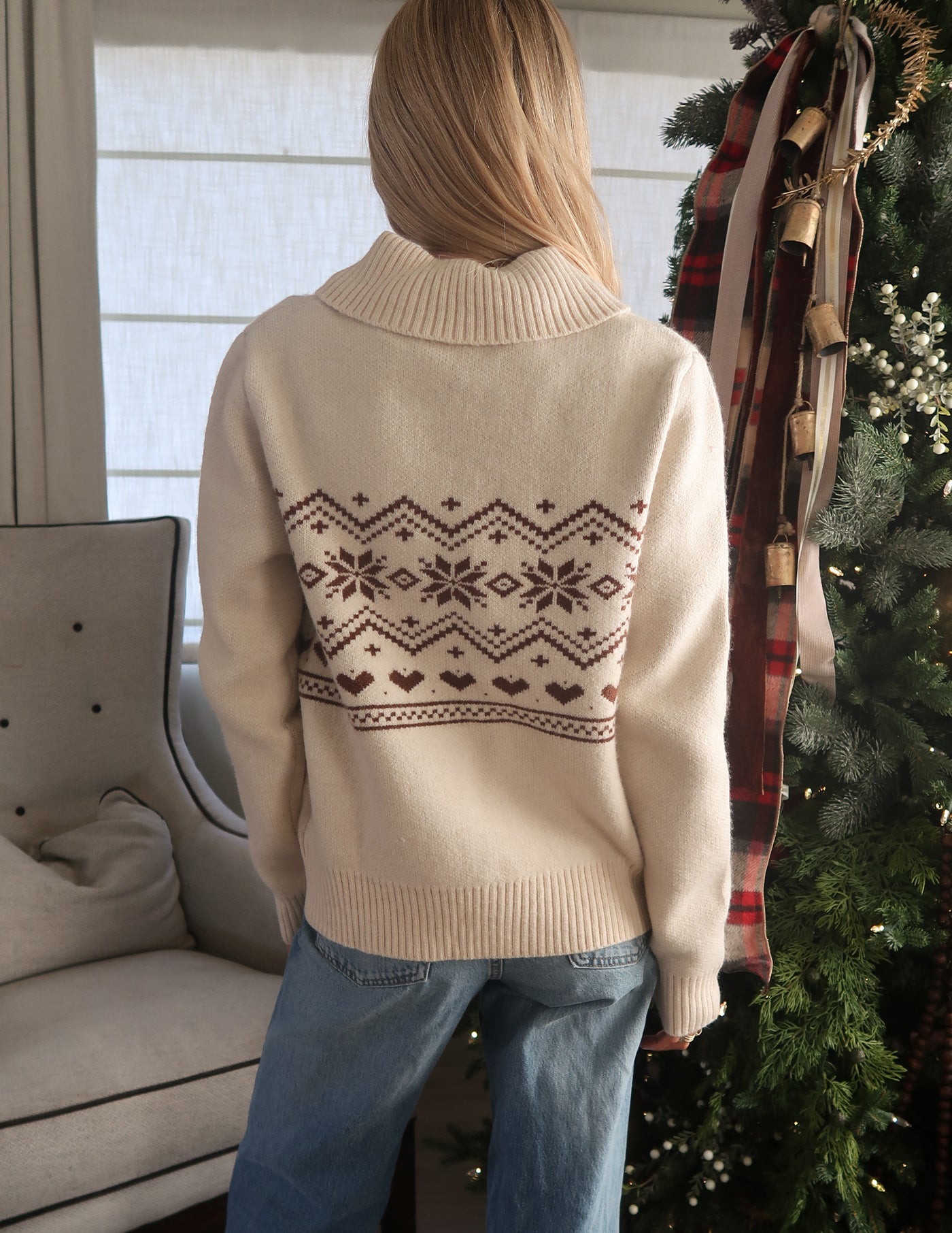 Snowcap Fair Isle Knit Zip Up Sweater