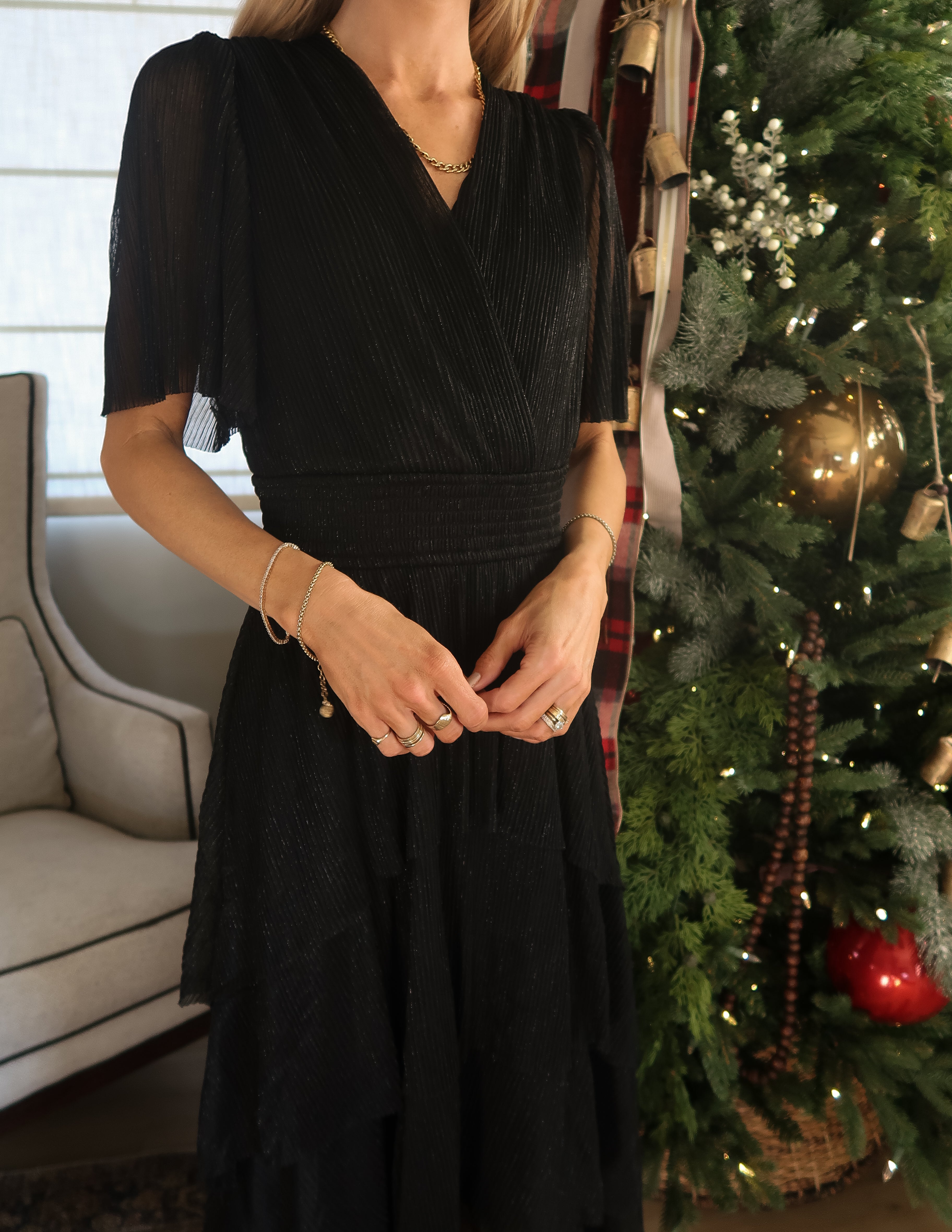 Moonlit Glimmer Layered Dress