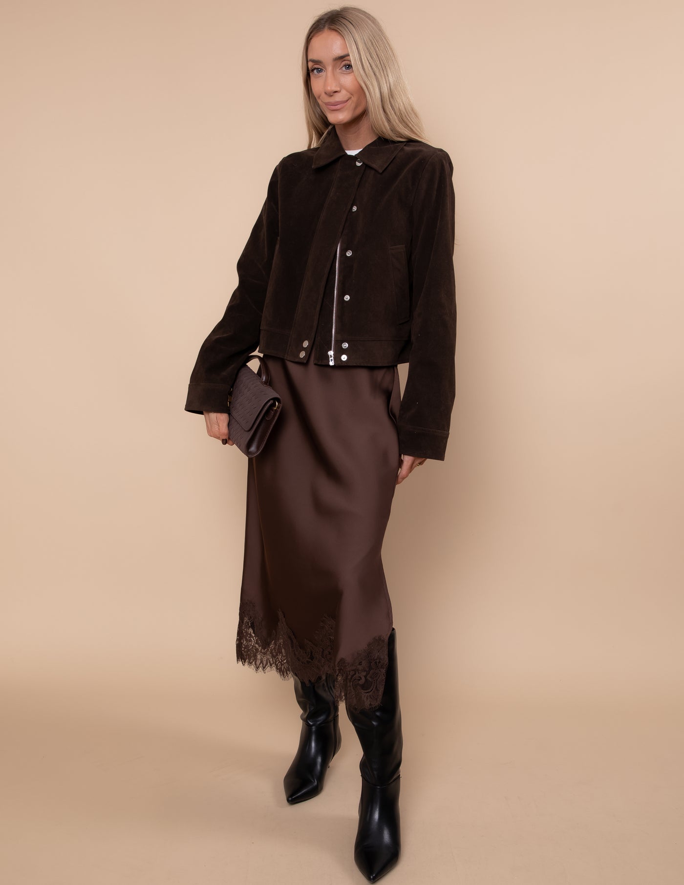 Midnight Mocha Lace Skirt