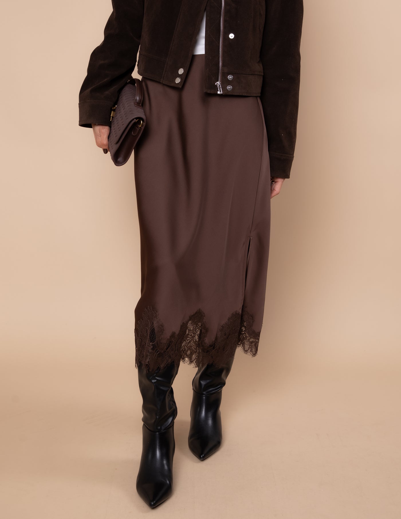 Midnight Mocha Lace Skirt