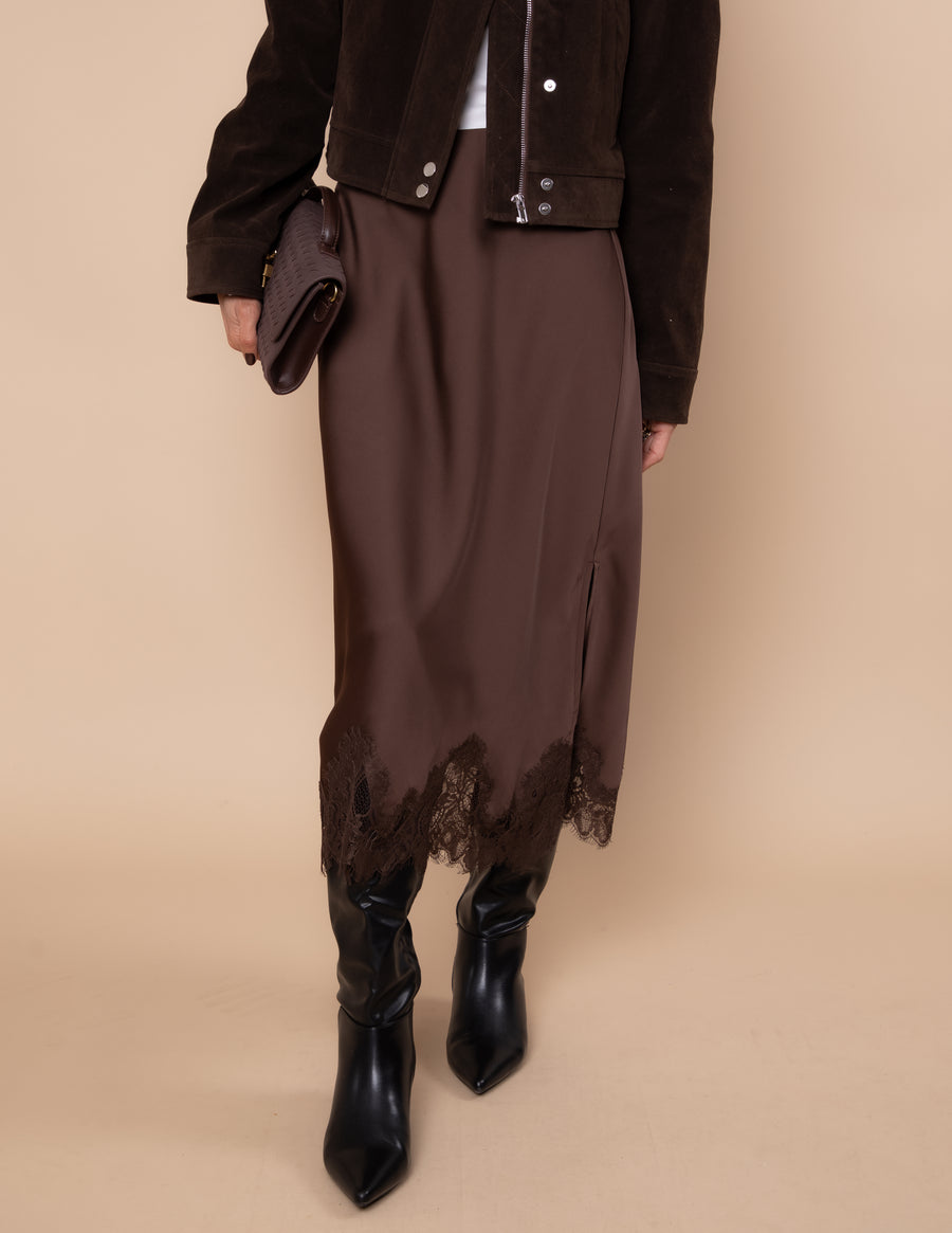 Midnight Mocha Lace Skirt