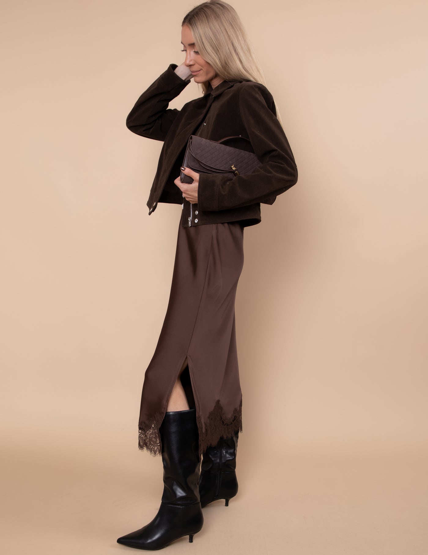 Midnight Mocha Lace Skirt