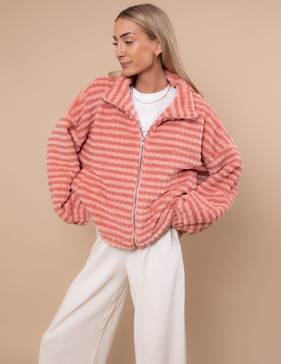 Candy Stripe Fleece Jacket