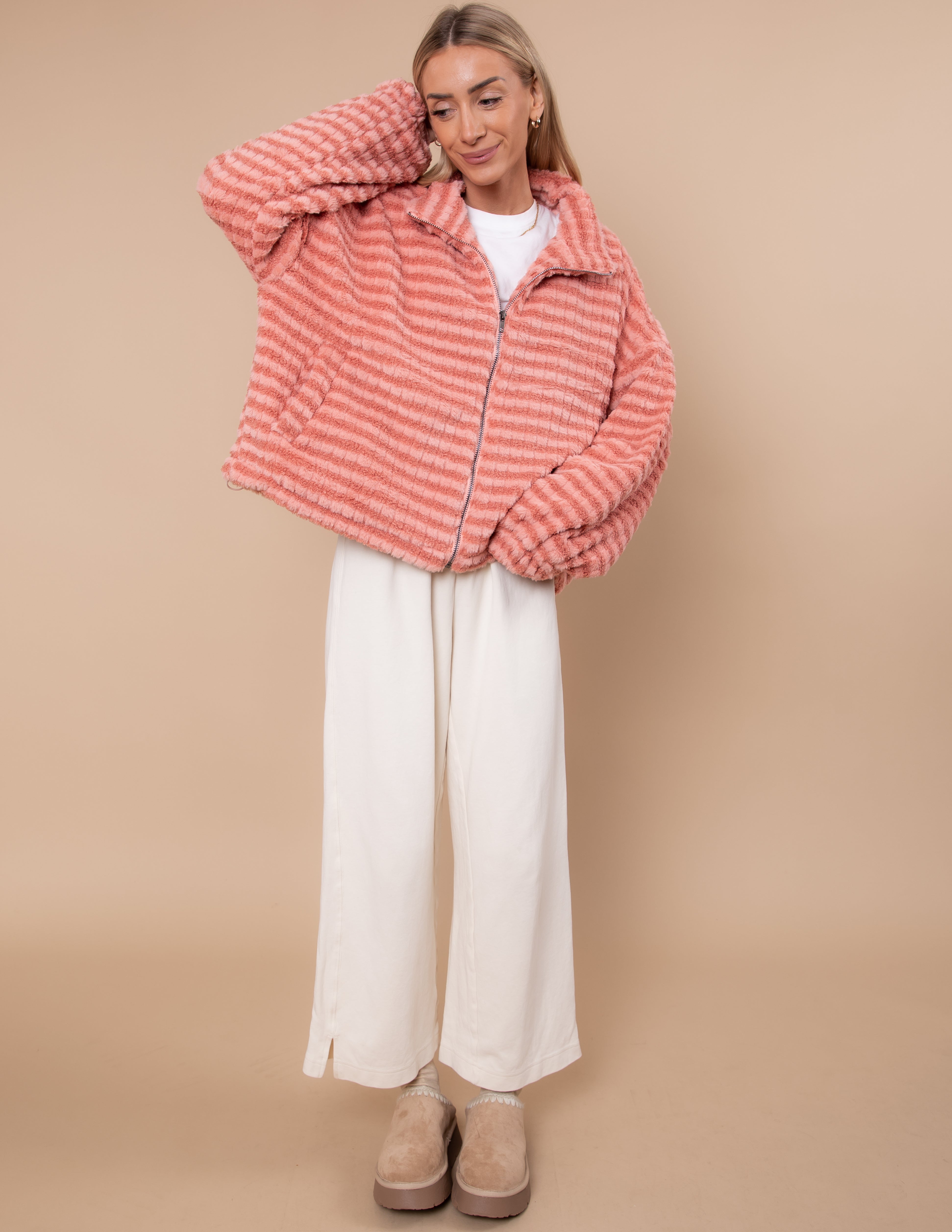 Candy Stripe Fleece Jacket