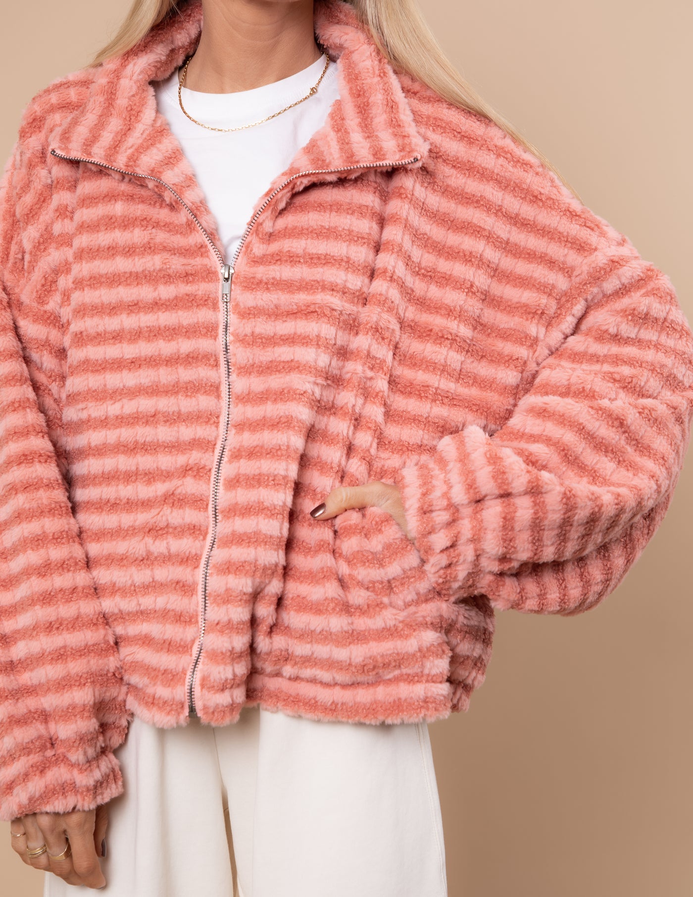 Candy Stripe Fleece Jacket