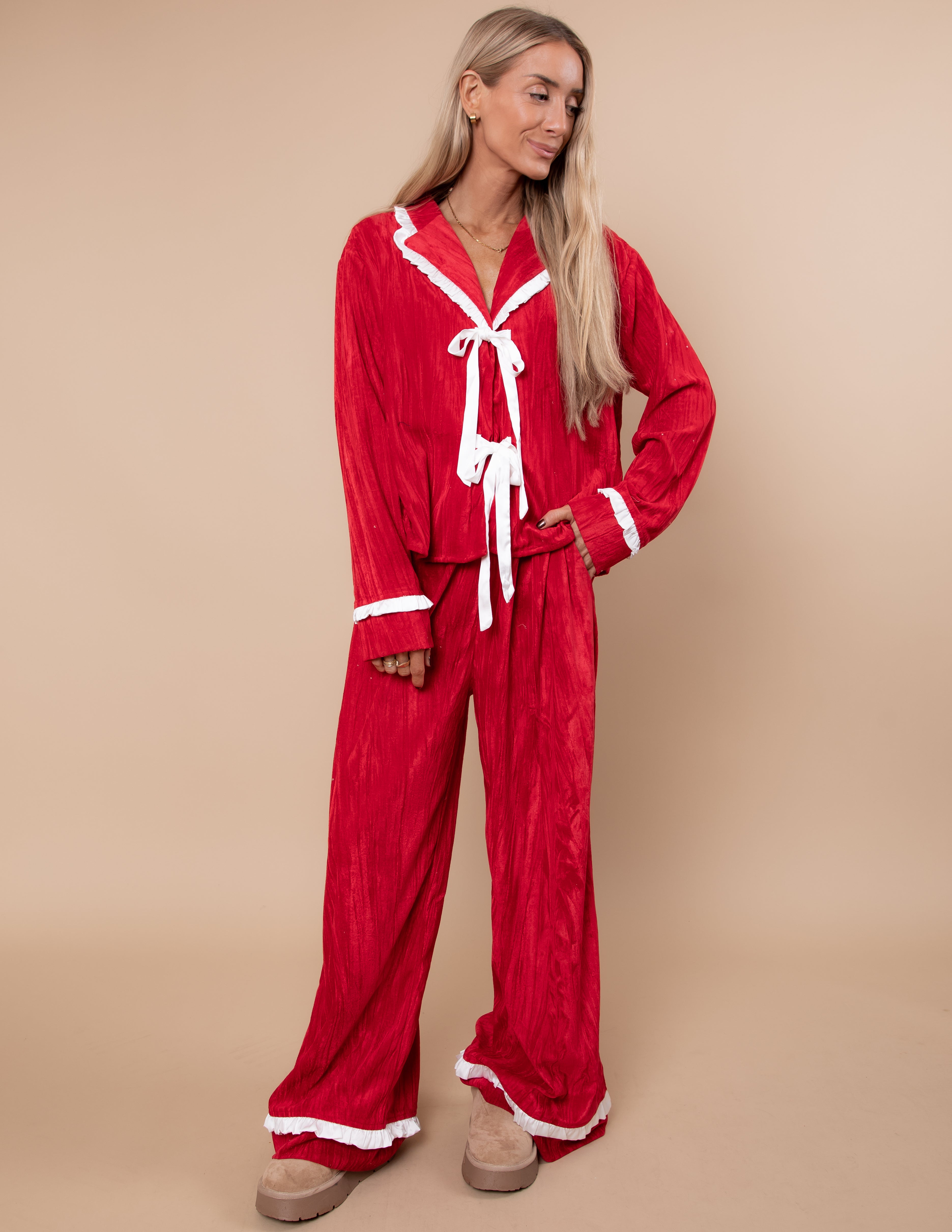 Merry Velvet Pajama Set