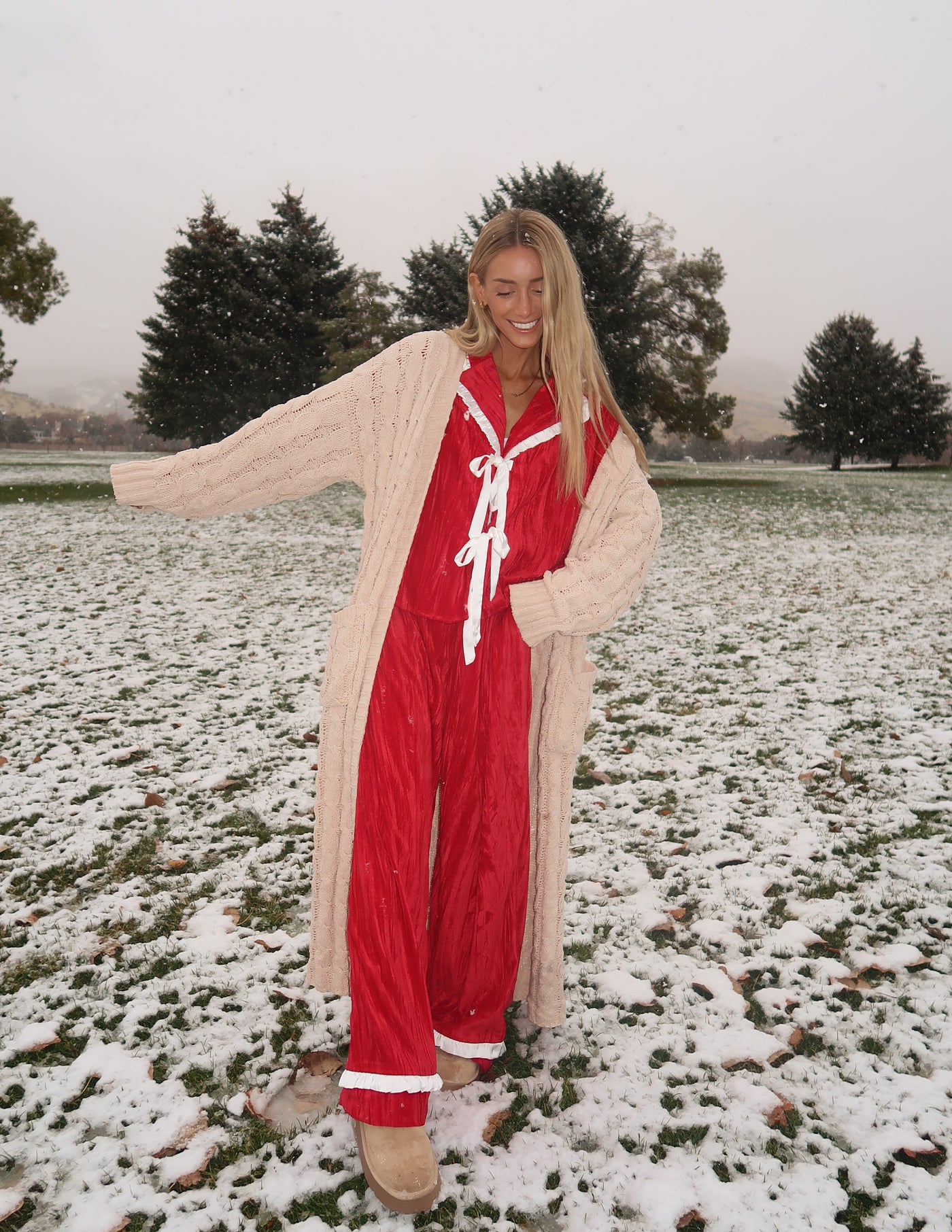 Merry Velvet Pajama Set