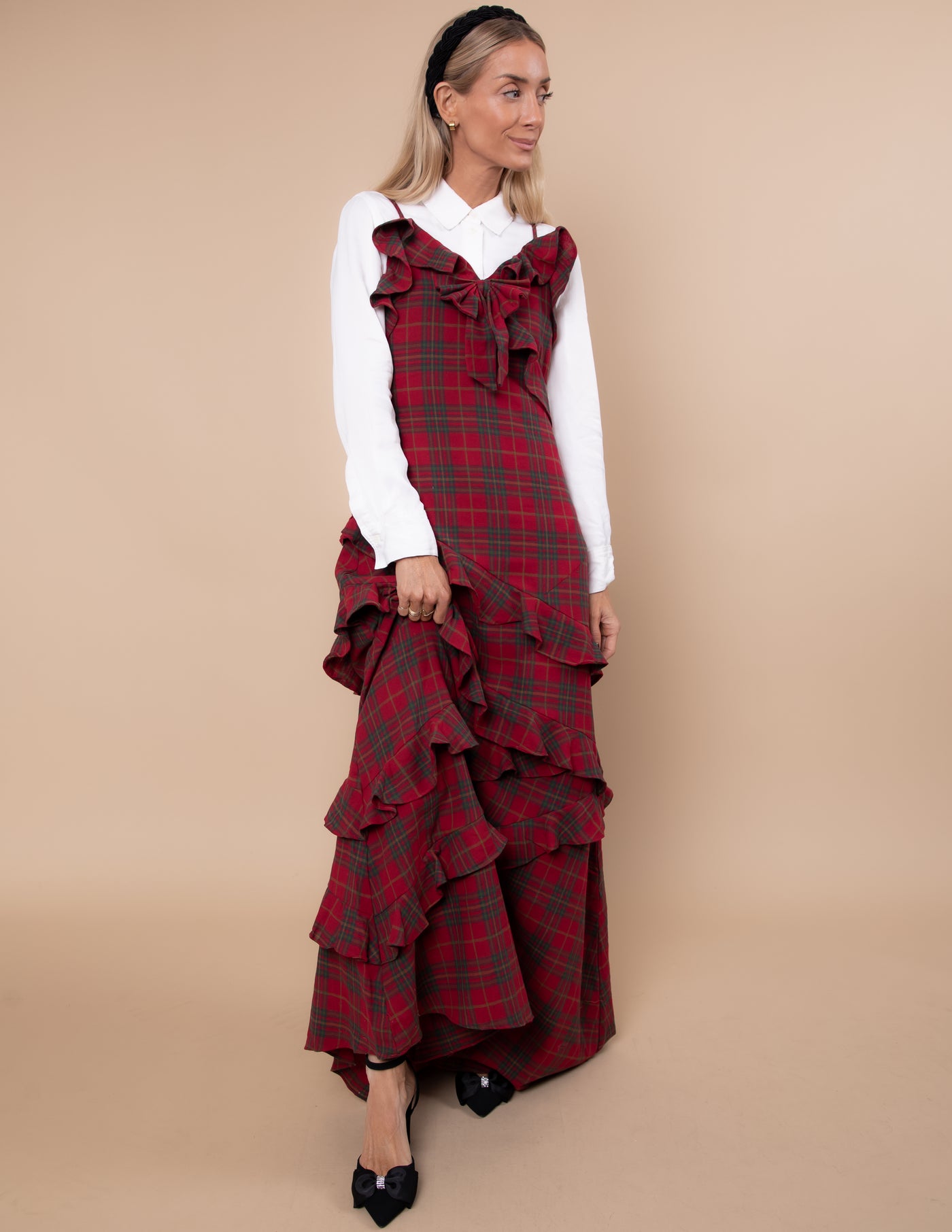 Christmas Waltz Plaid Maxi Dress
