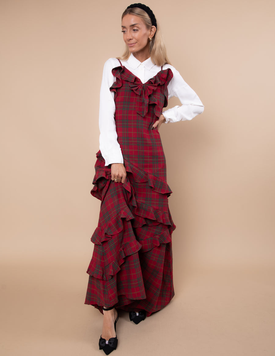 Christmas Waltz Plaid Maxi Dress